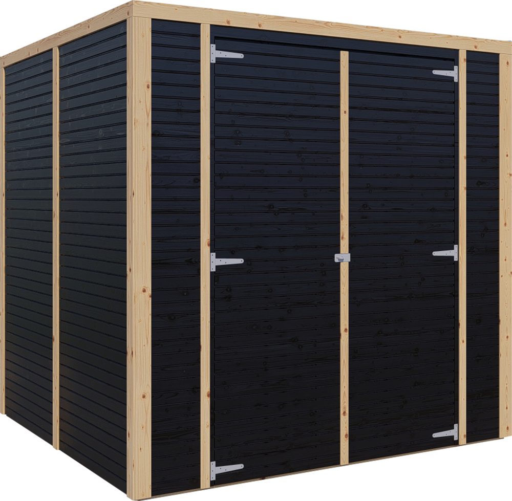 BERTILO Gerätehaus Box 3, in verschiedenen Farben, BxT: 207,2x211,4 cm, Hohe Doppeltür, hohe Wände – mehr Raum