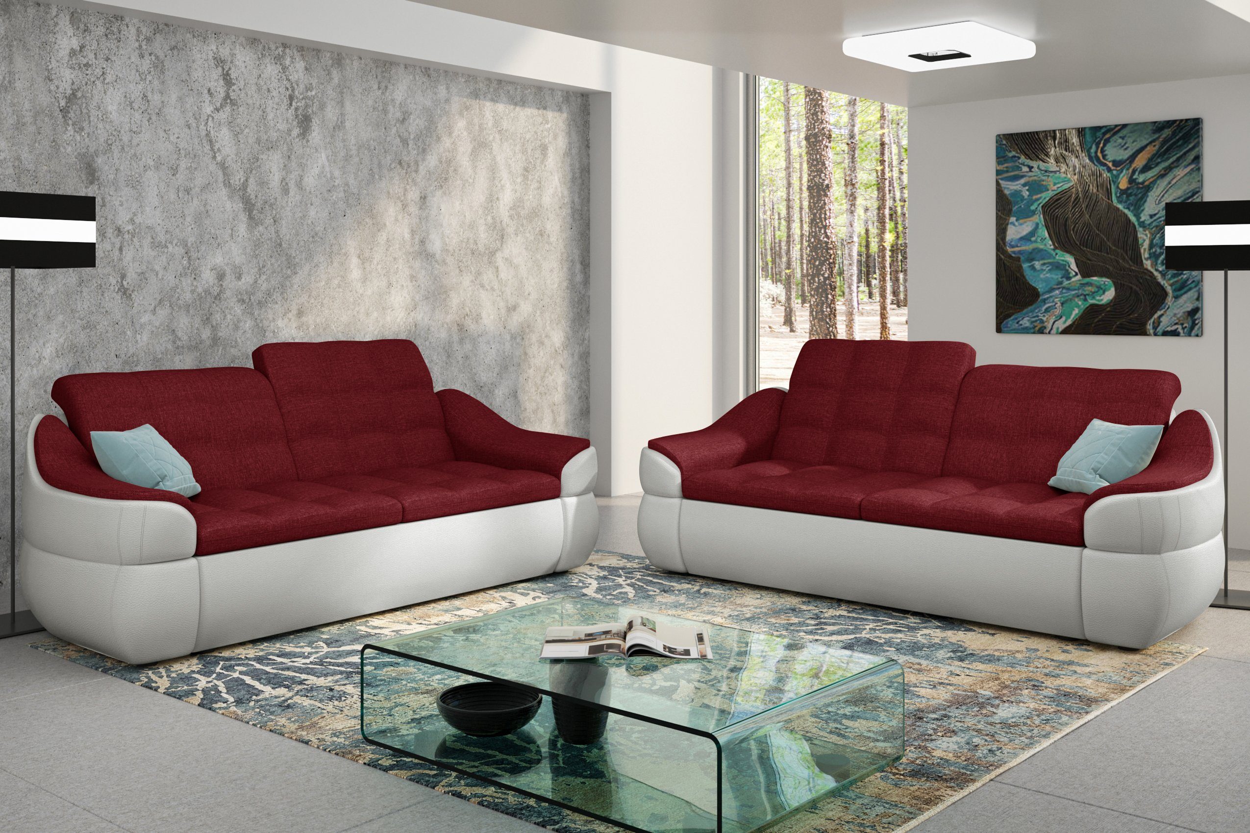(2-tlg), Alisa, made 2x2-Sitzer in Design, bestehend Modern Stylefy (Set Europa aus Polstergarnitur Sofa,