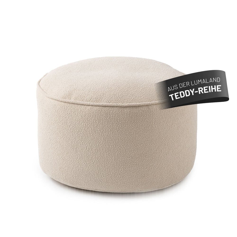 Lumaland Pouf Sitzsack Pouf Teddy 50L, Indoor-Bezug - weich waschbar - perfekt fürs moderne Zuhause