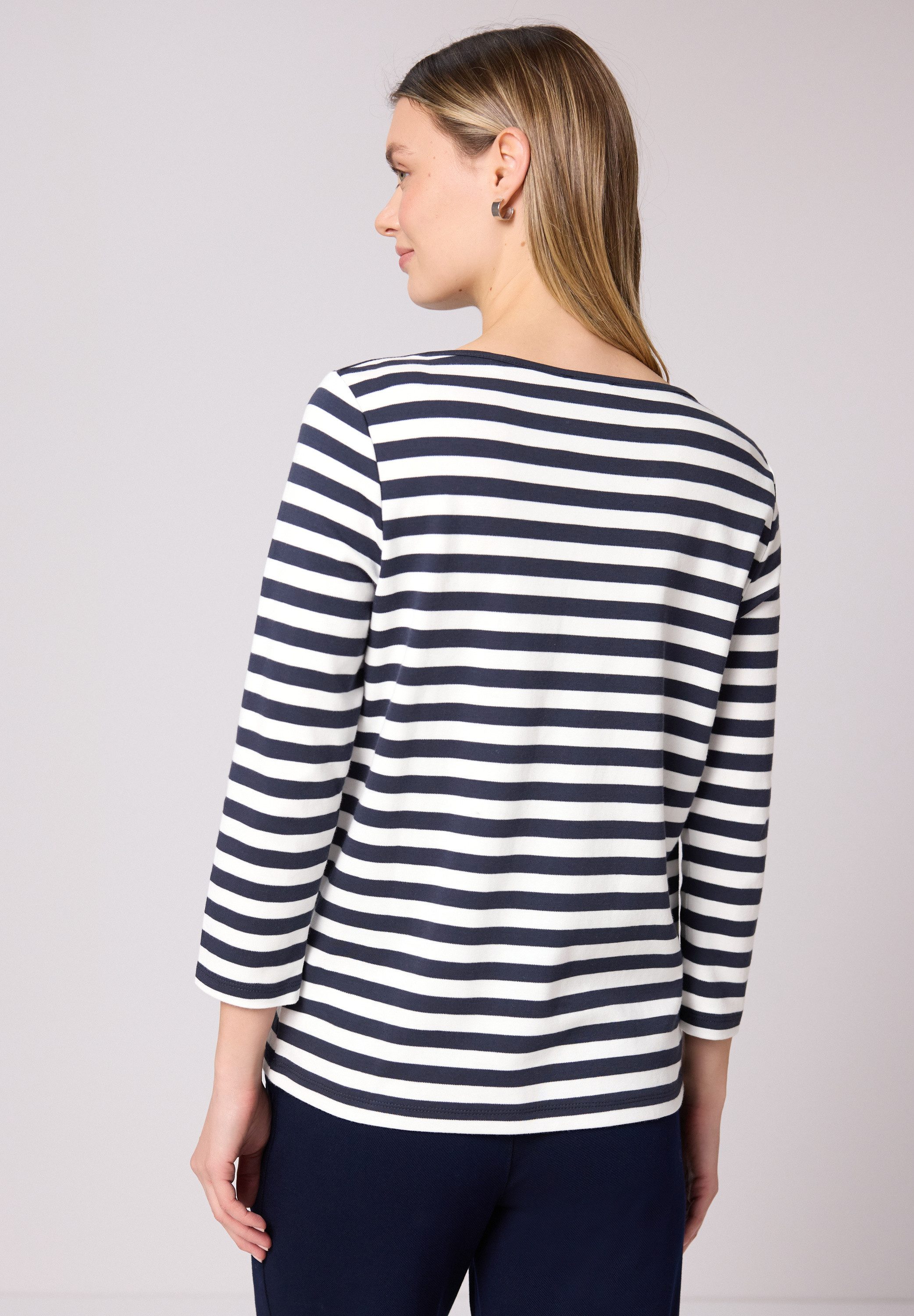 STREET ONE 3/4-Arm-Shirt aus reiner Baumwolle