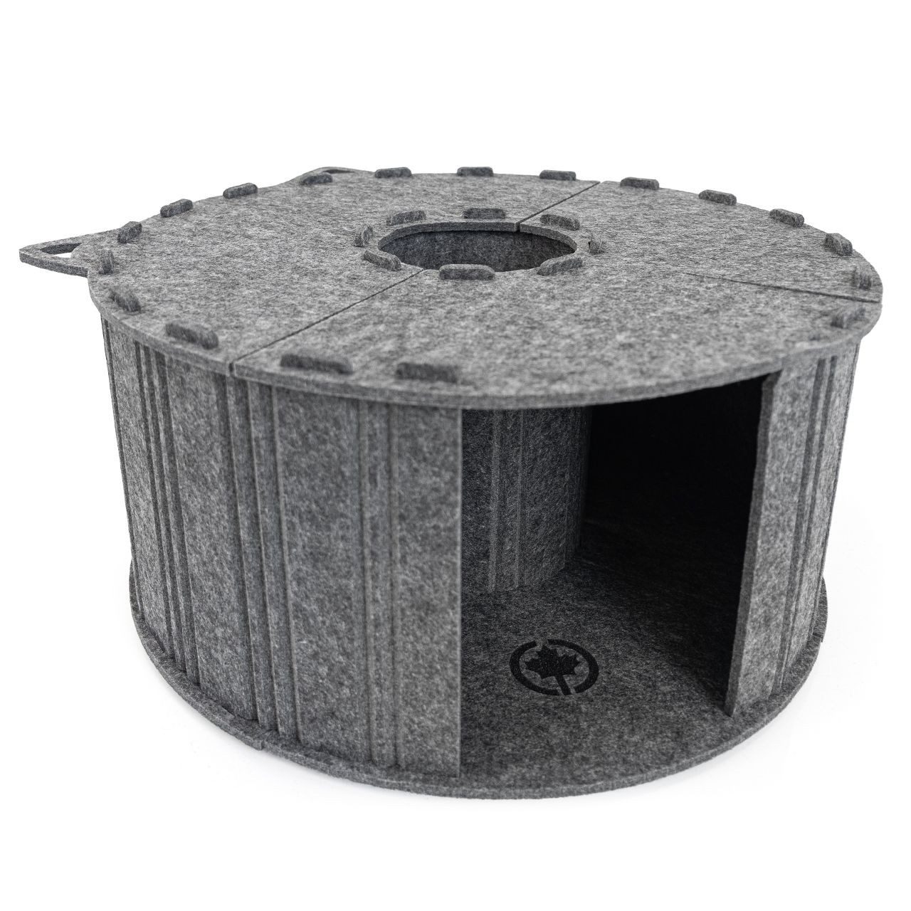 Canadian Cat Company Tierbett Filz-Katzenhöhle Rondell, runde Tunnel Höhle, stabiler Filz zum Stecken, 60x60x29cm