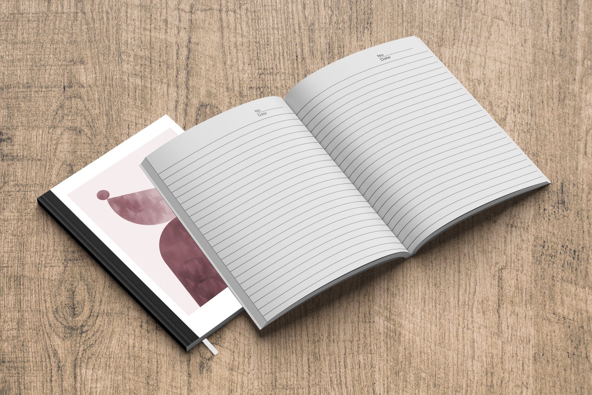 Abstrakt 98 Tagebuch, Seiten, MuchoWow - Notizbuch Haushaltsbuch Pastell Formen - Notizheft, Rosa, Merkzettel, A5, Journal, -