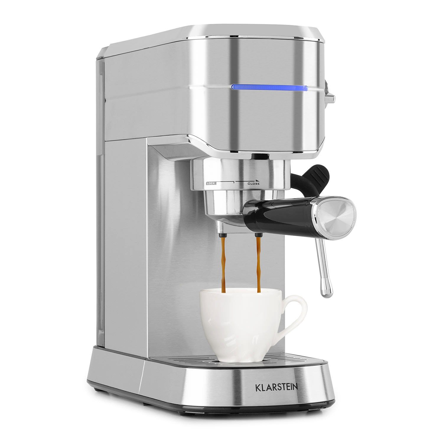 Klarstein Filterkaffeemaschine Futura Espressomaker, Kaffeemaschine 1450 W 20 Bar 2 Tassen