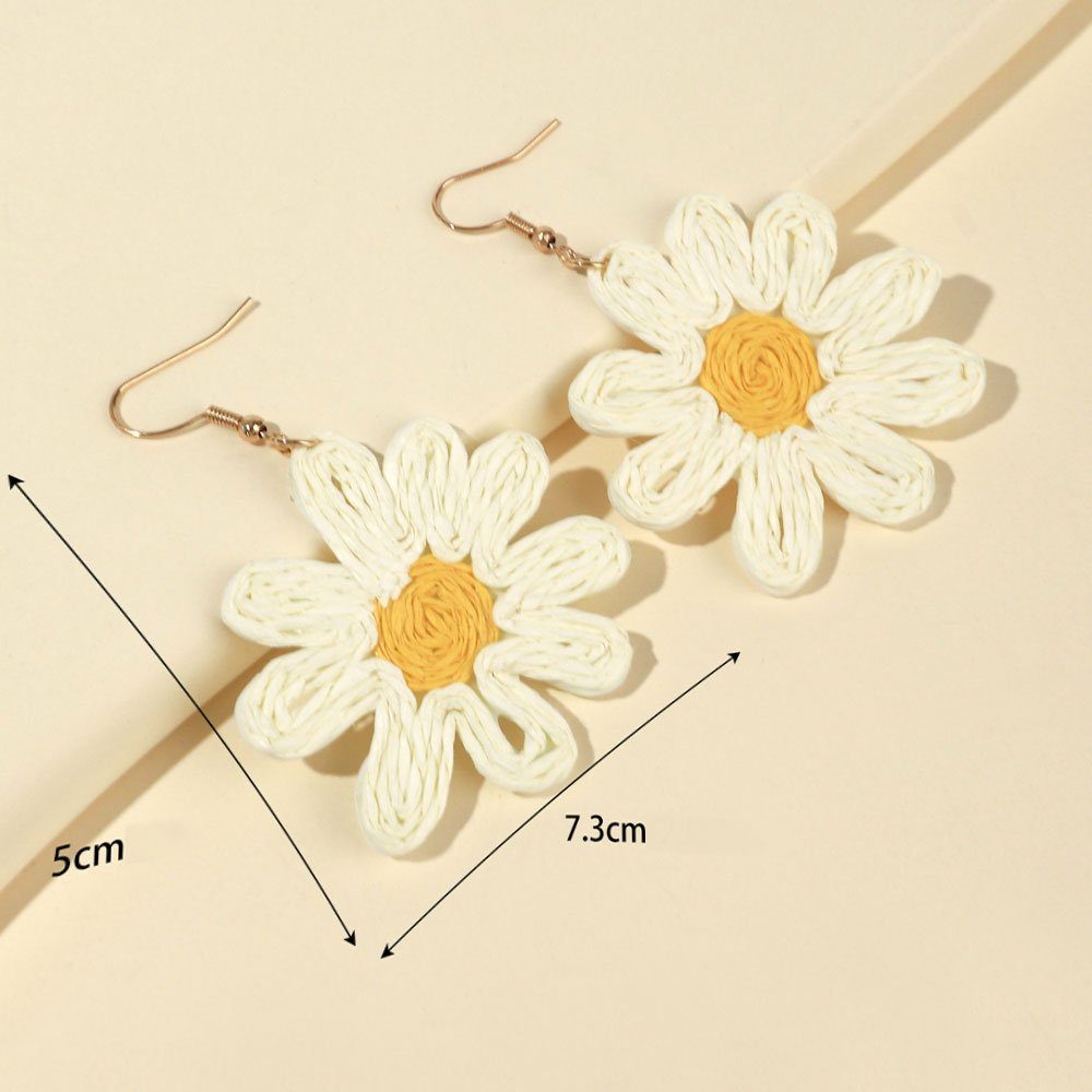 Flower Holiday Damenschmuck Paar Earrings Weiß Bohemian LAKKEC Ohrhänger Ohrringe baumeln