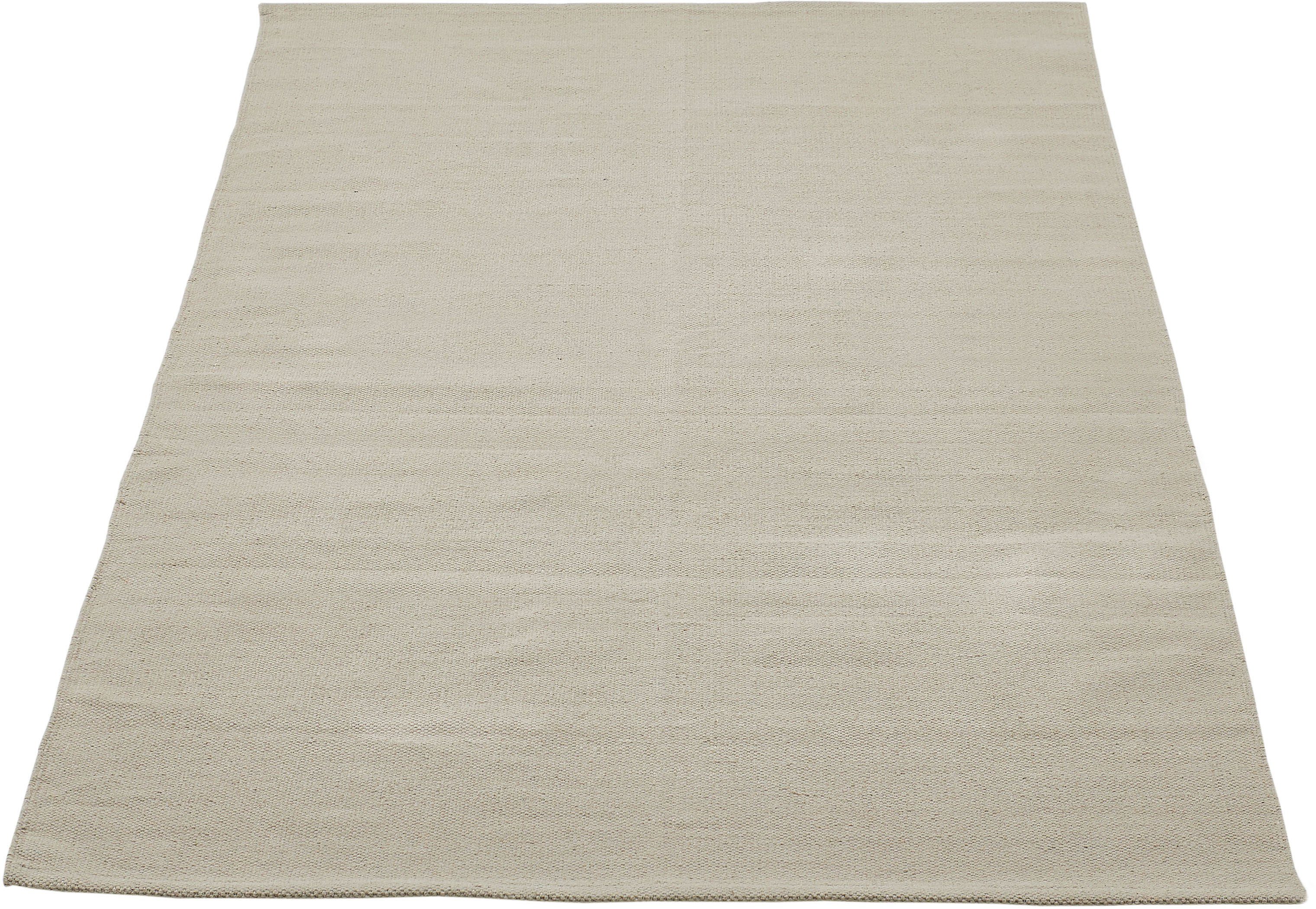Teppich Milo, Andiamo, rechteckig, Höhe: 5 mm, Handweb Teppich, Flachgewebe, reine Baumwolle, handgewebt, waschbar grau