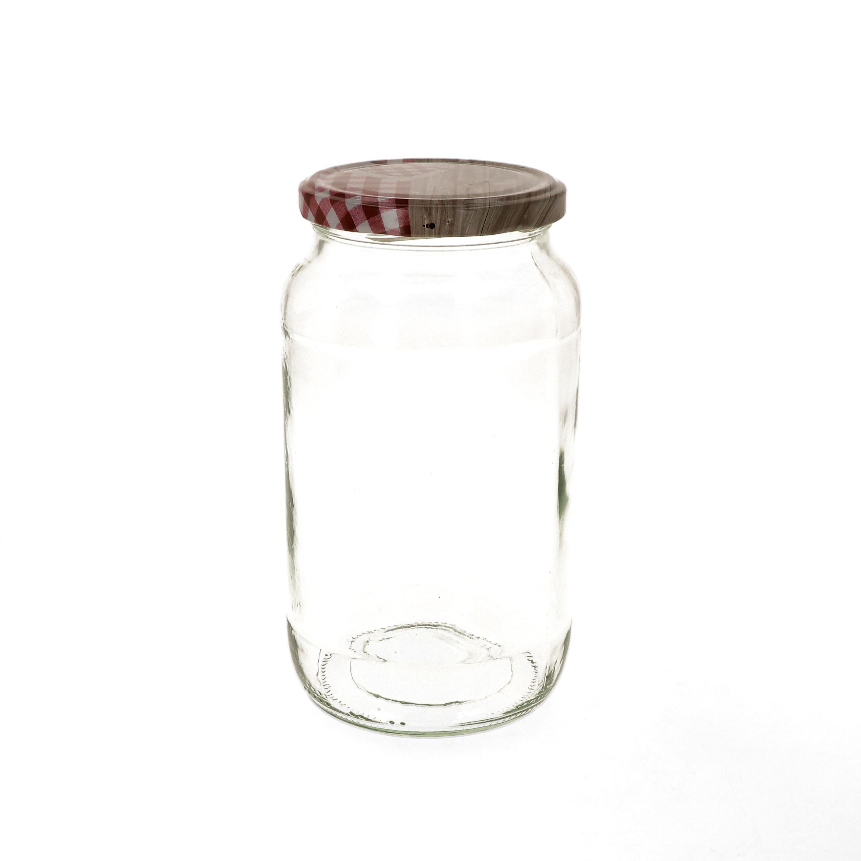 Set Rundglas Rezeptheft, MamboCat Einmachglas 6er 82 Deckel ml rot incl. Herz Glas Holz 1062 To
