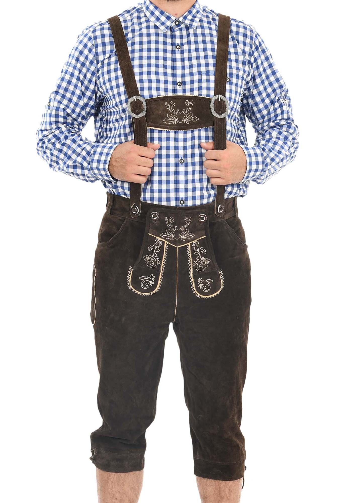 Alessandro Salvarini Trachtenlederhose ASSeppl Lederhose aus Echtleder mit Träger im traditionellen Stil – Bild 2 von 4