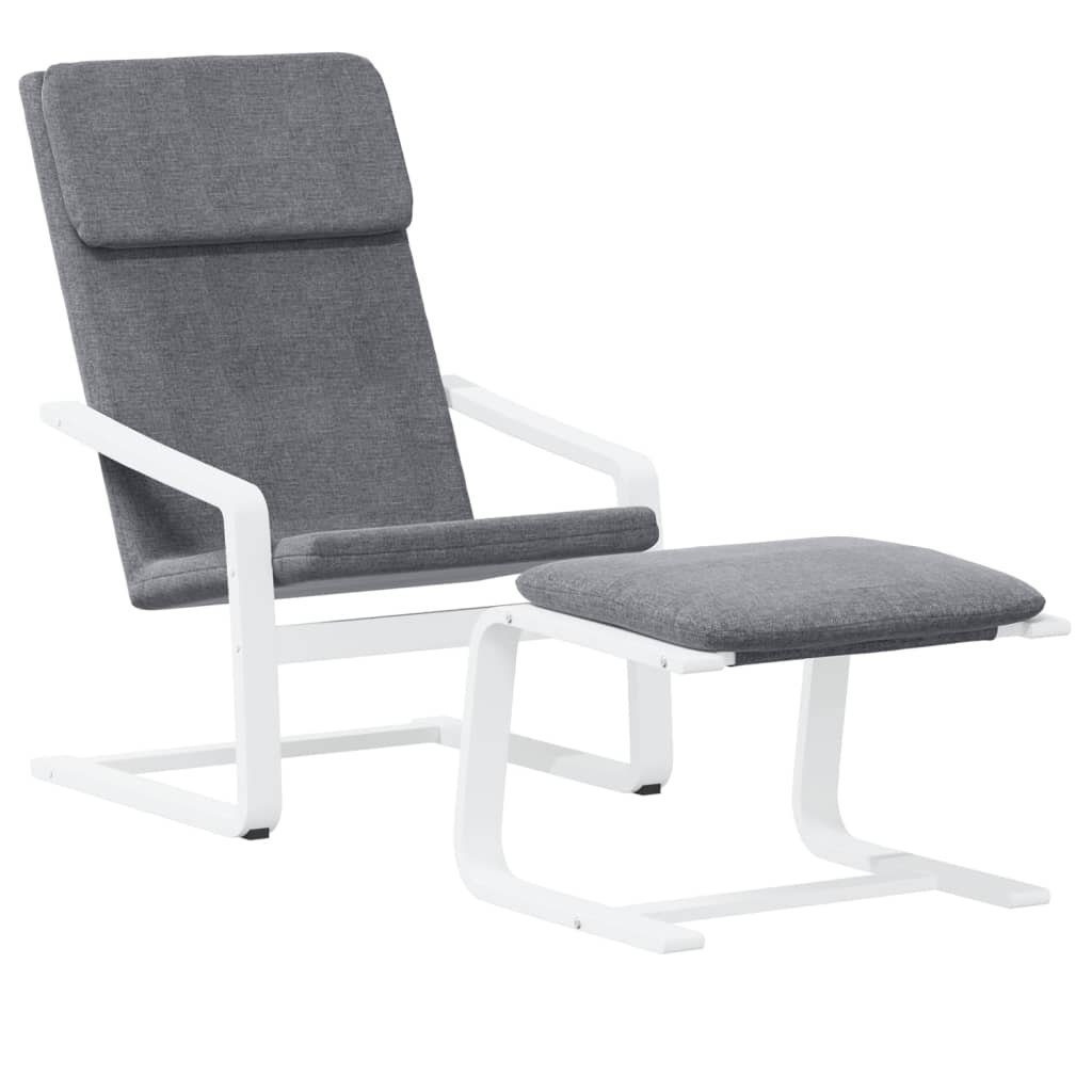 vidaXL Sessel Relaxsessel mit Hocker Dunkelgrau Stoff (1-St)