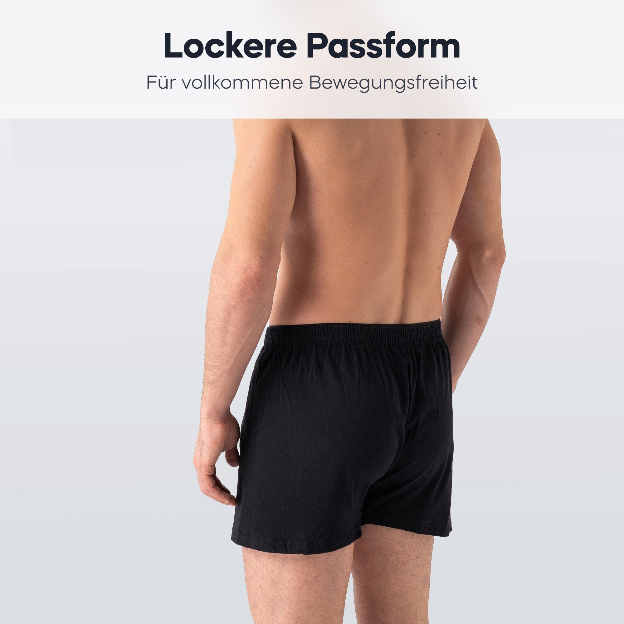 Barrio 13 Weiter Boxer Boxershorts Herren komfortable Unterhose aus 95% Baumwolle (Packung, Set, Spar-Pack, 4-St., 4er-Pack) mit Eingriff und Komfortbund