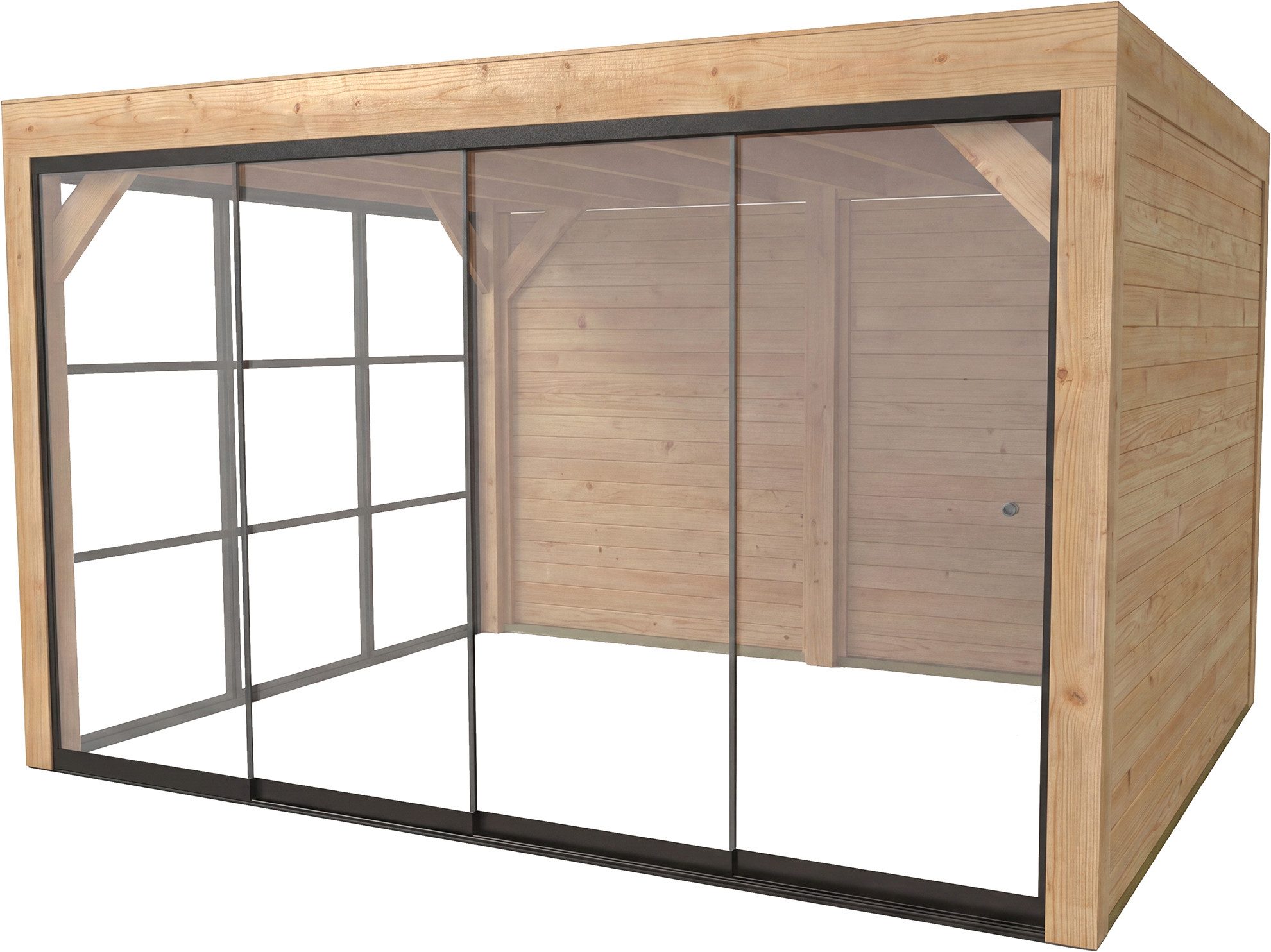 weka Holzpavillon Lumley Lauben-Set Gr. 2.3, mit 3 Seitenteilen, BxTxH: 307x399x245 cm