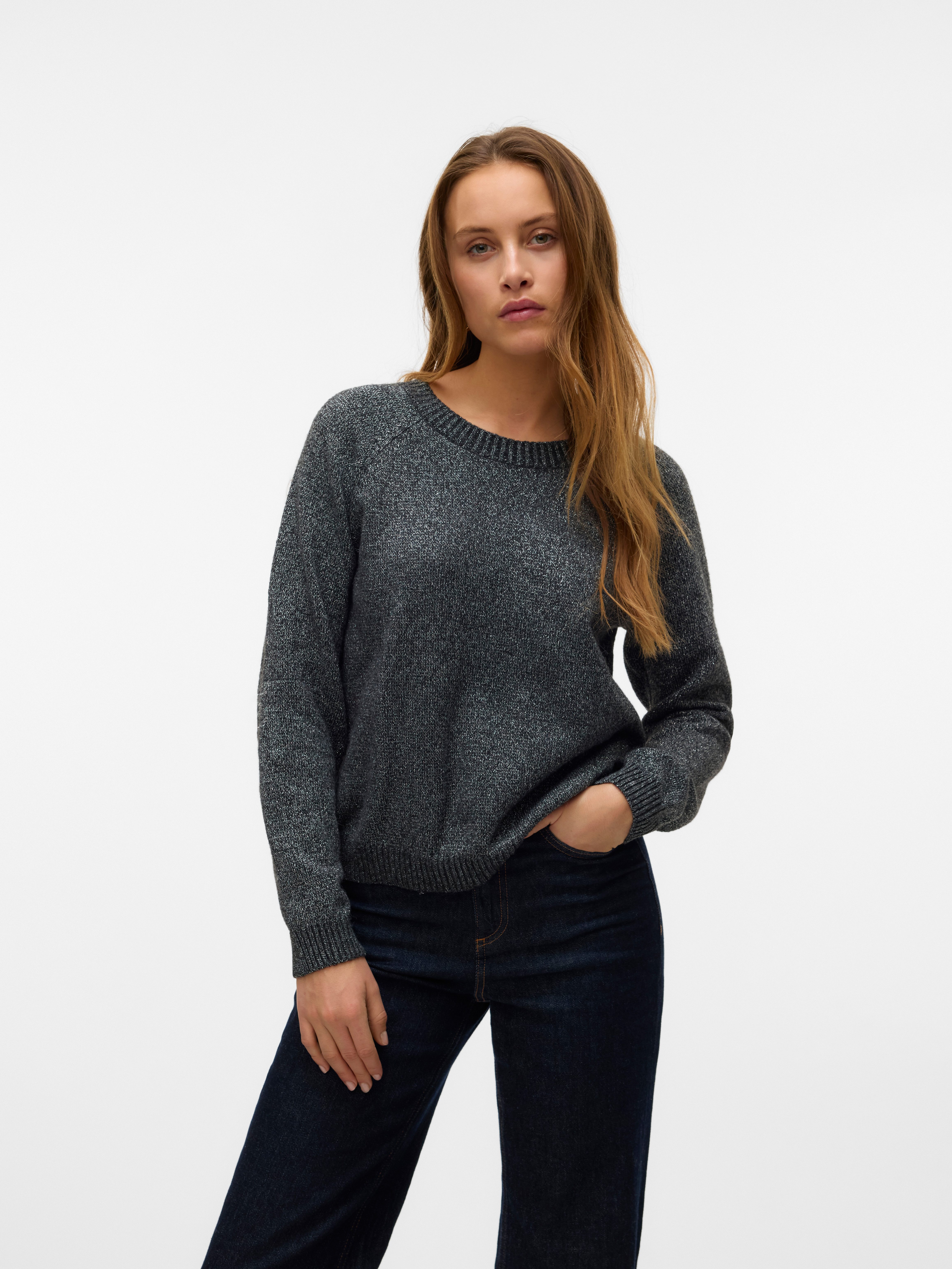 Vero Moda Rundhalspullover VMDOFFYSHINE LS O-NECK günstig online kaufen