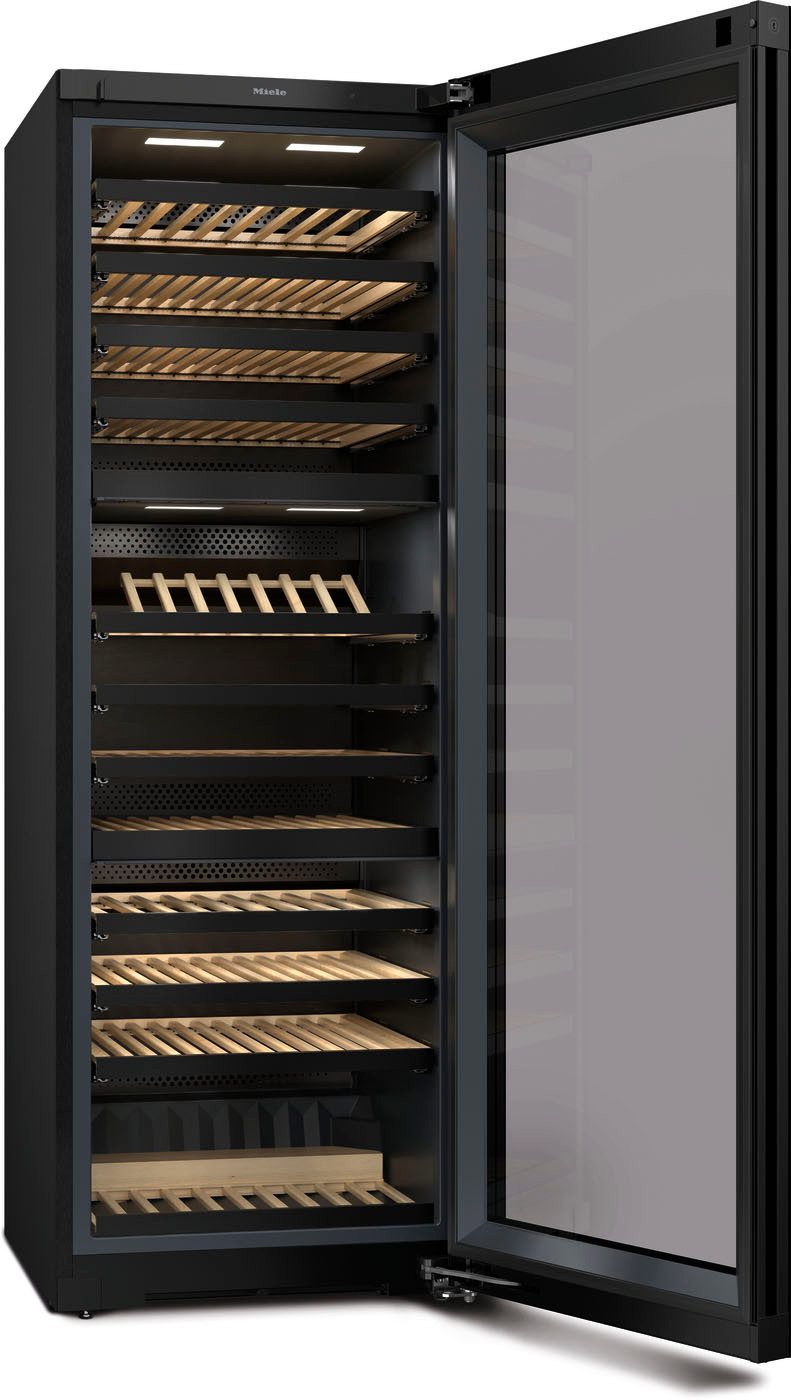 Miele Weinkühlschrank KWT 4995 F, 3 separater Temperaturzonen, für 184 Standardflaschen á 0,75l,Akustischer Temperaturalarm, UV-beständiges Isolierglas