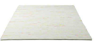 Wollteppich Hörnum, Sansibar, rechteckig, Höhe: 12 mm, Handweb Teppich, meliert, reine gewalkte Wolle, handgewebt