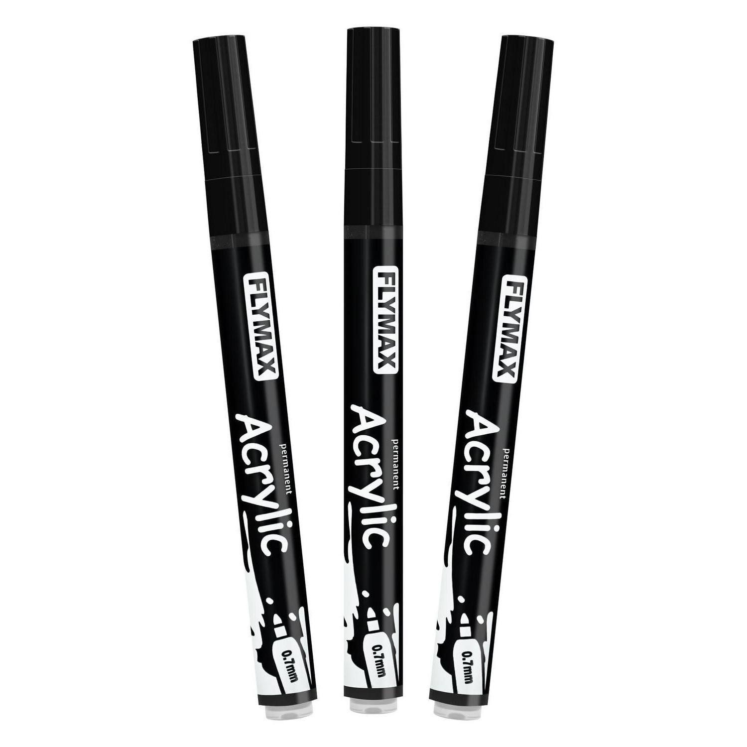 LuxusKollektion Permanentmarker Marker Stifte Schwarz 0,7mm 3er Pack