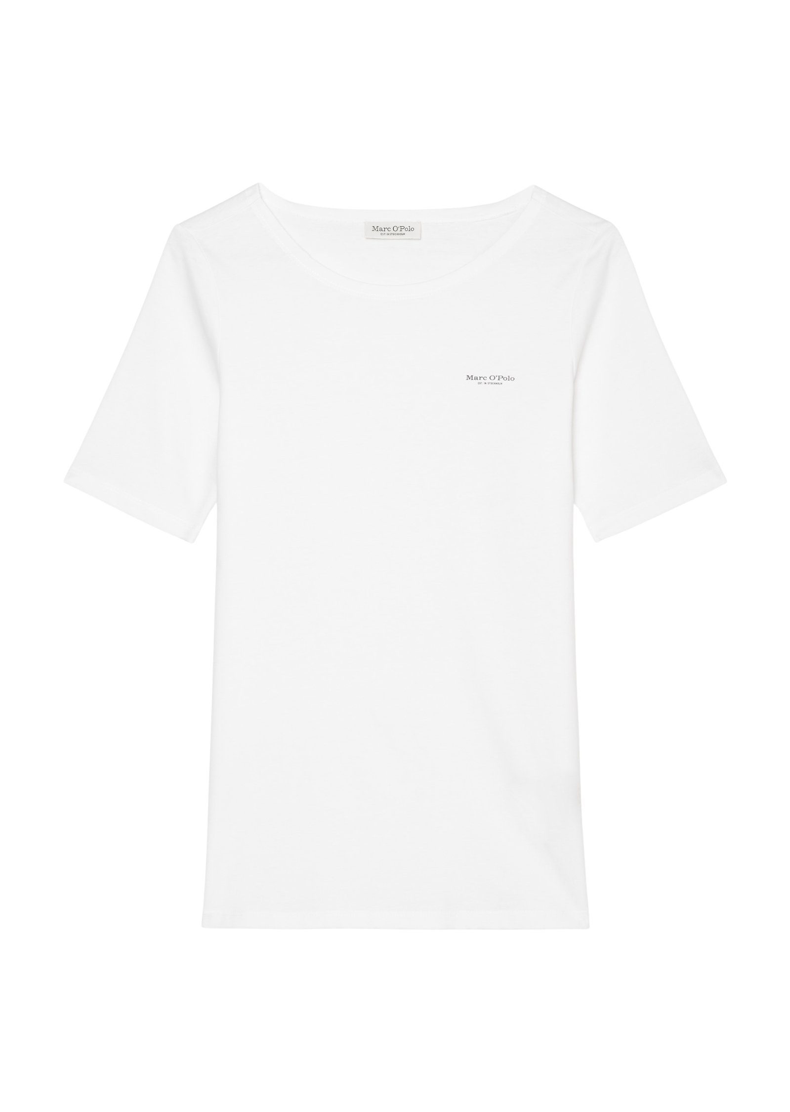 Marc O'Polo T-Shirt T-shirt, short-sleeve, Brust kleinem mit Logo auf logo-print round neck, der white