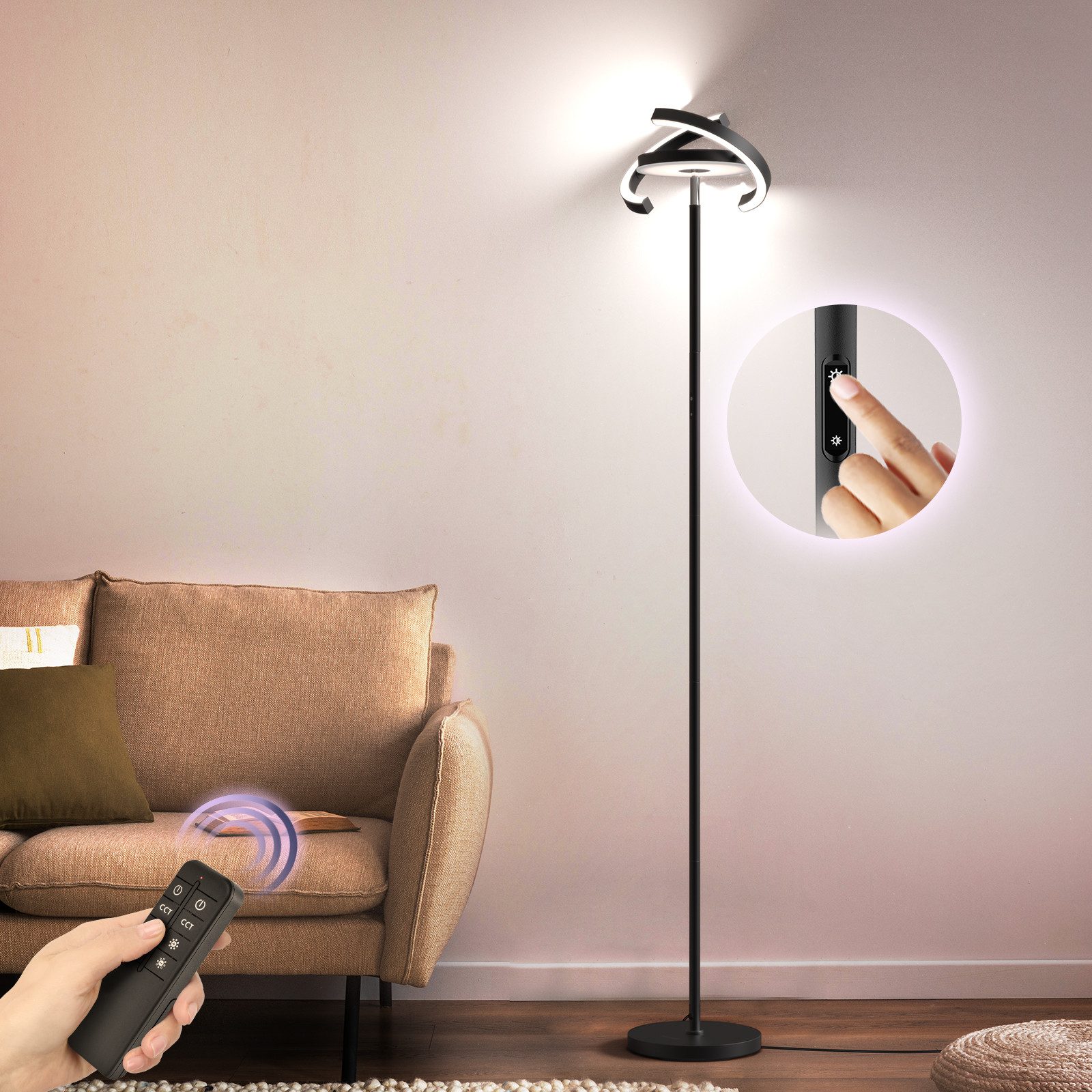 FIMEI Stehlampe Saturn-Stehlampe – 36W LED-Stehlampe mit stufenlosem Dimmen günstig online kaufen