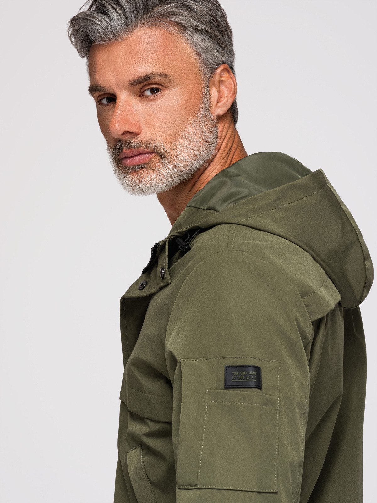 OMBRE Allwetterjacke Herren Allwetterjacke wasserdicht mit Kapuze Oliv M (kein Set, 1-St)