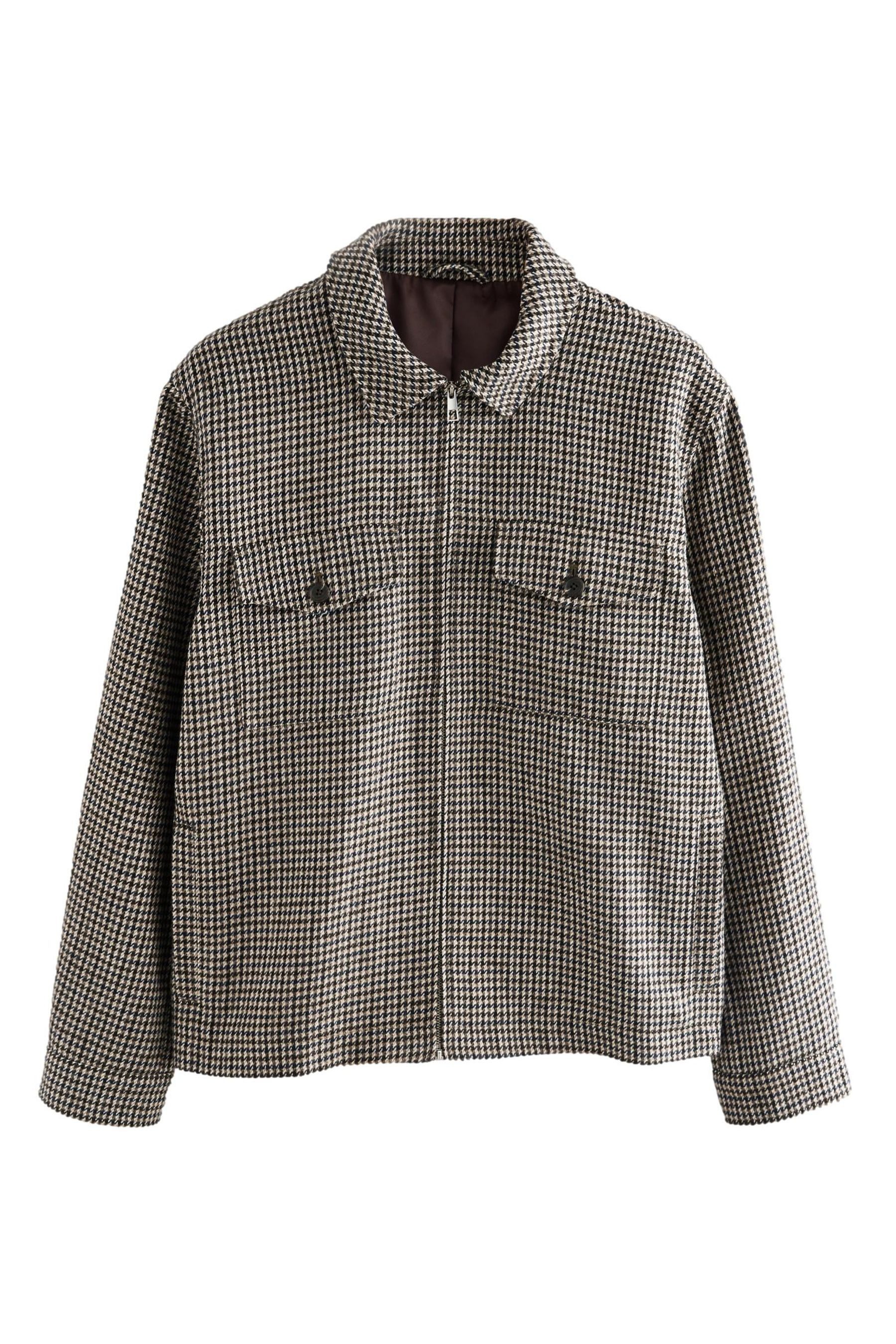 Next Hemdjacke Elegante Jacke mit Hahnentritt + Brusttaschen (1-St)