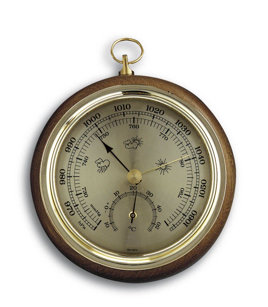 Raumthermometer TFA 45.1000 Analoges Thermo-Barometer aus Massivholz