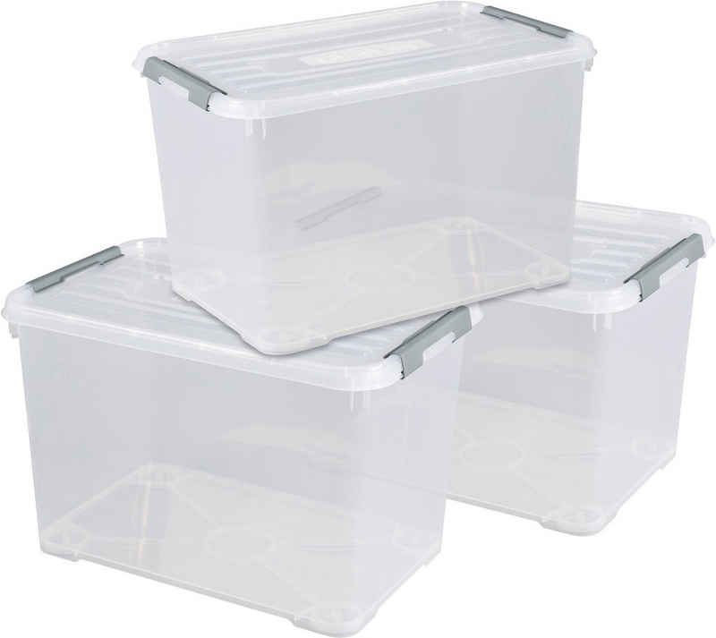 Curver Aufbewahrungsbox »HANDY+Box« (Set, 3 Stück), 3 x 35L, transparent