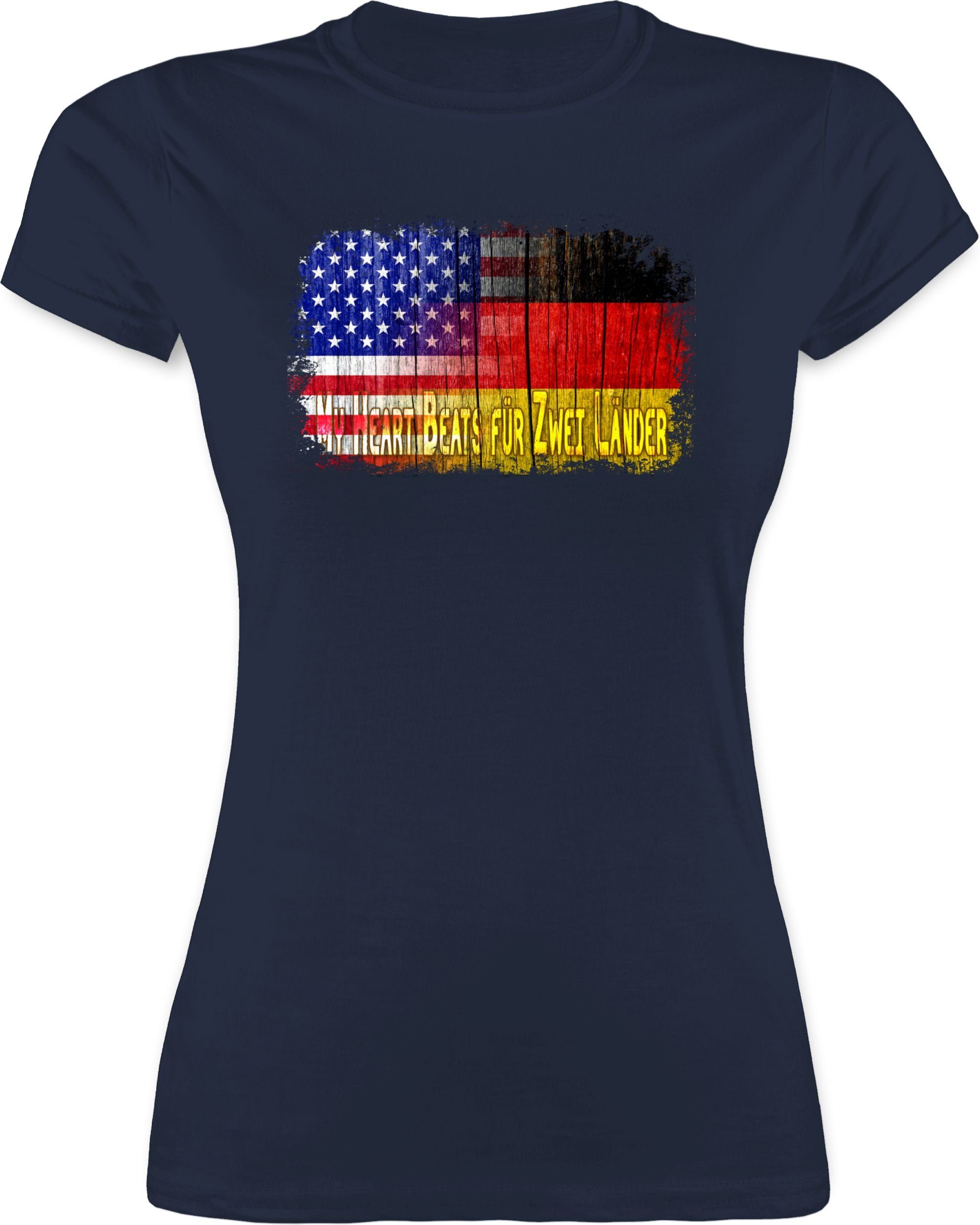 Shirtracer T-Shirt »Deutsch-amerikanische Flagge - Flaggen - Damen Premium T -Shirt« (1-tlg) mit Print, Druck, Symbol / Logo, mit Frontprint online  kaufen | OTTO