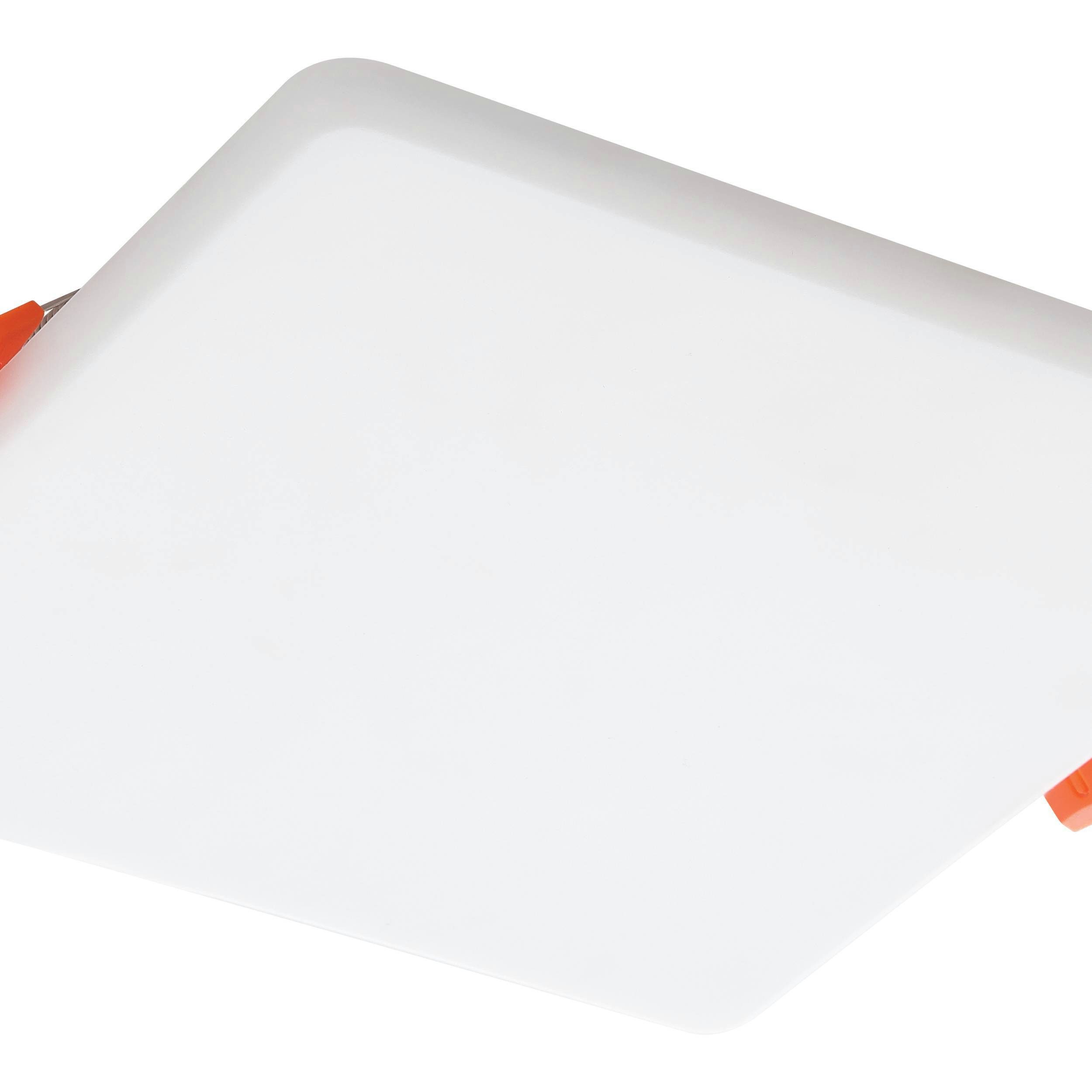 EGLO Einbauleuchte Rapita Deckenlampe, Aluminum und Kunststoff, Einabaulampe, Flurlampe, LED fest integriert, Warmweiß, Einbauleuchte - L21,5 x B21,5 x ET30 cm - weiß - 18W inkl.