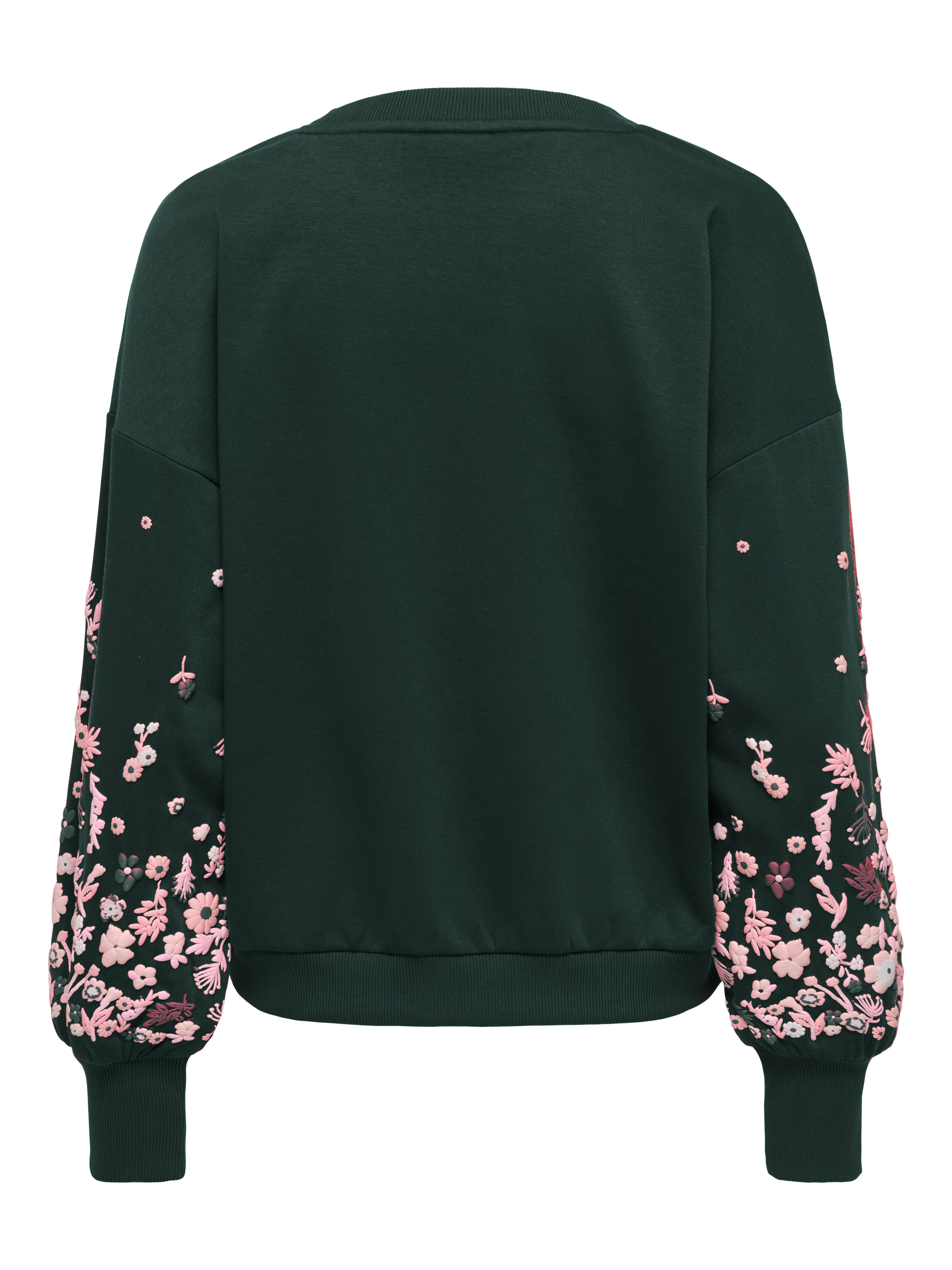 ONLY Sweatshirt ONLBROOKE L/S O-NECK FLOWER SWT Baumwollmischung, regular fit