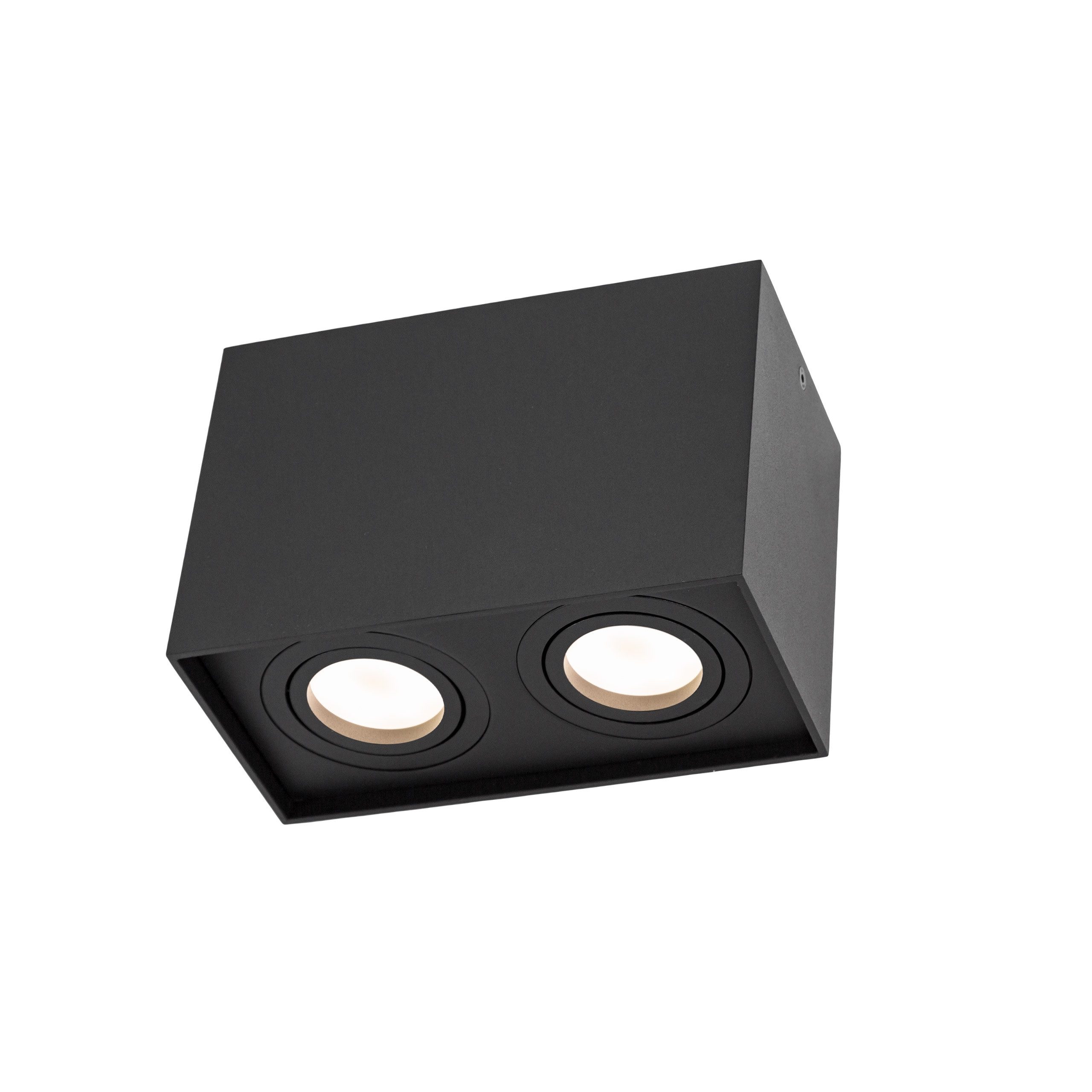 Spectrum Aufbauleuchte LED Chloe Duo GU10 schwenkbar schwarz Deckenleuchte IP20 max.35W eckig, Kein Leuchtmittel enthalten, Schwenkbar
