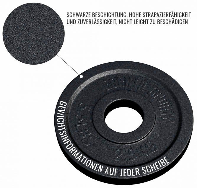 50/51 mm, 2,5 Hantelscheibe kg GORILLA SPORTS Hantelscheibe