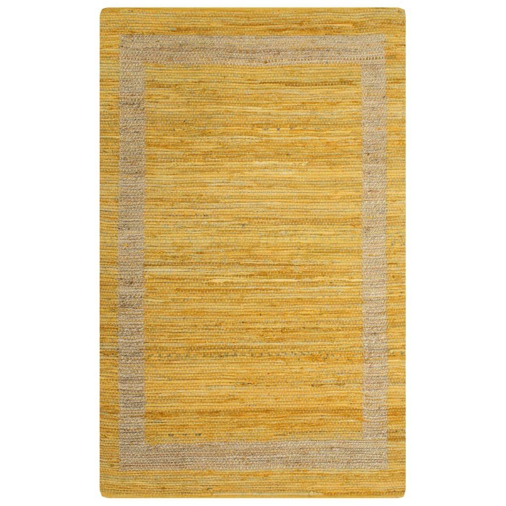 Teppich vidaXL, Rechteckig cm, Gelb Jute Teppich Handgefertigt 80x160
