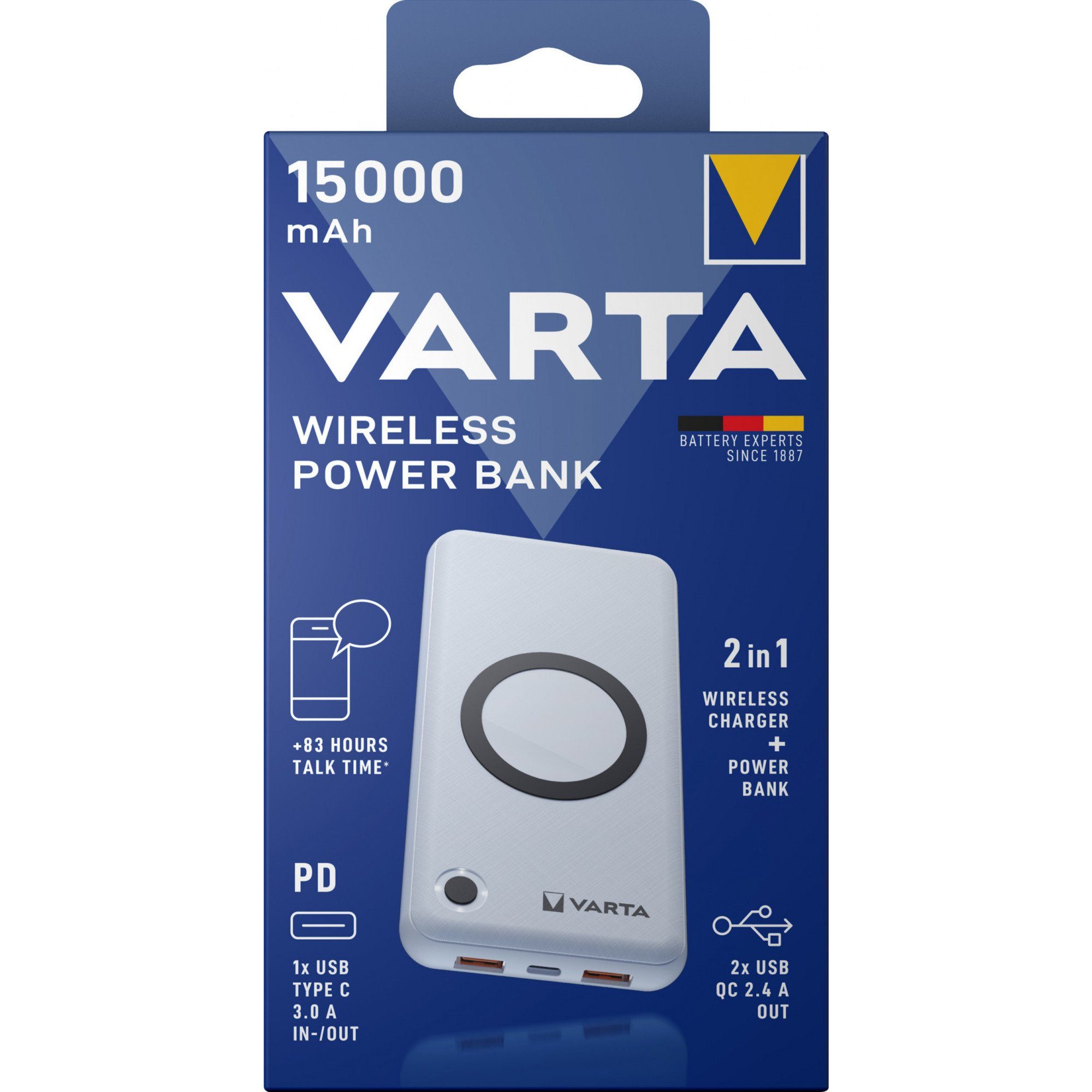 VARTA VARTA Wireless Powerbank 15.000, (15.000 mAh, Qi, Powerbank