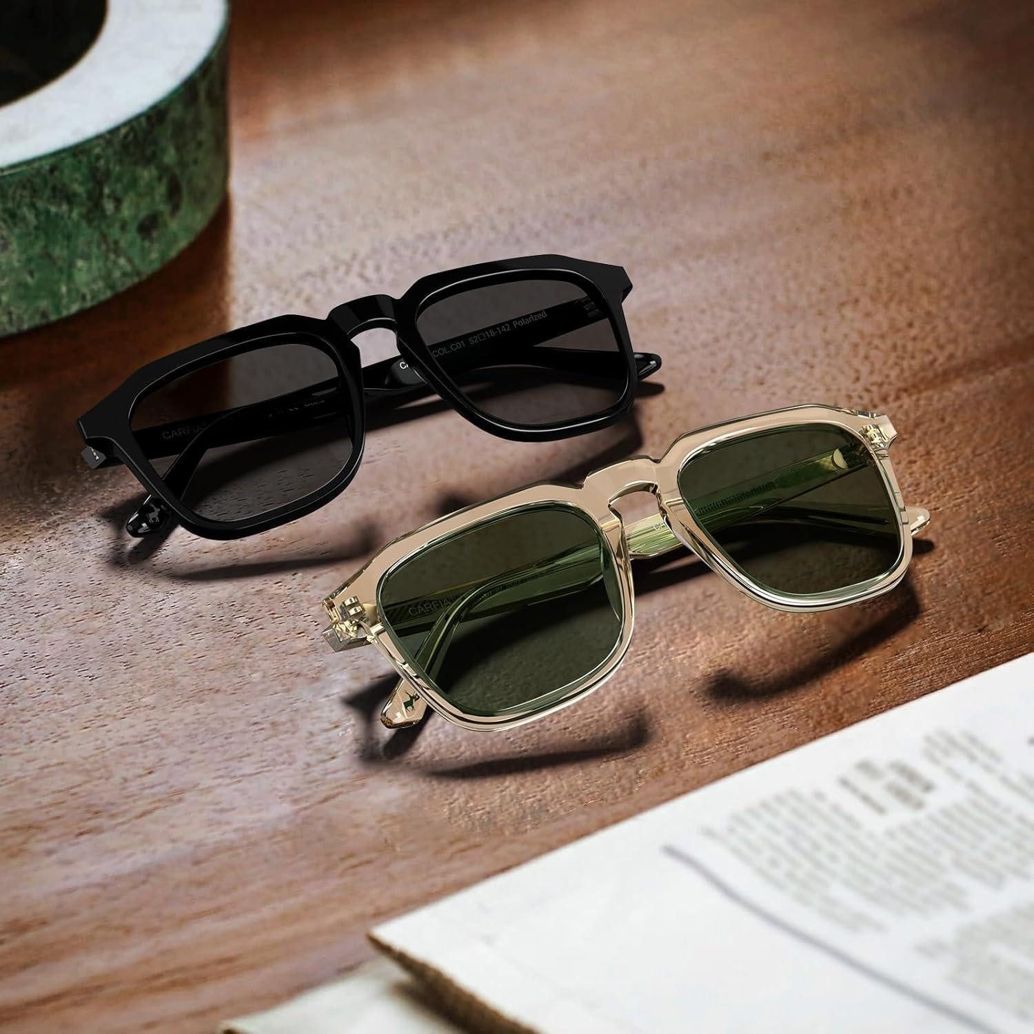 LuxusKollektion Sonnenbrille Sonnenbrille Herren Polarisierte Transparent Rahmen Grüne Linse