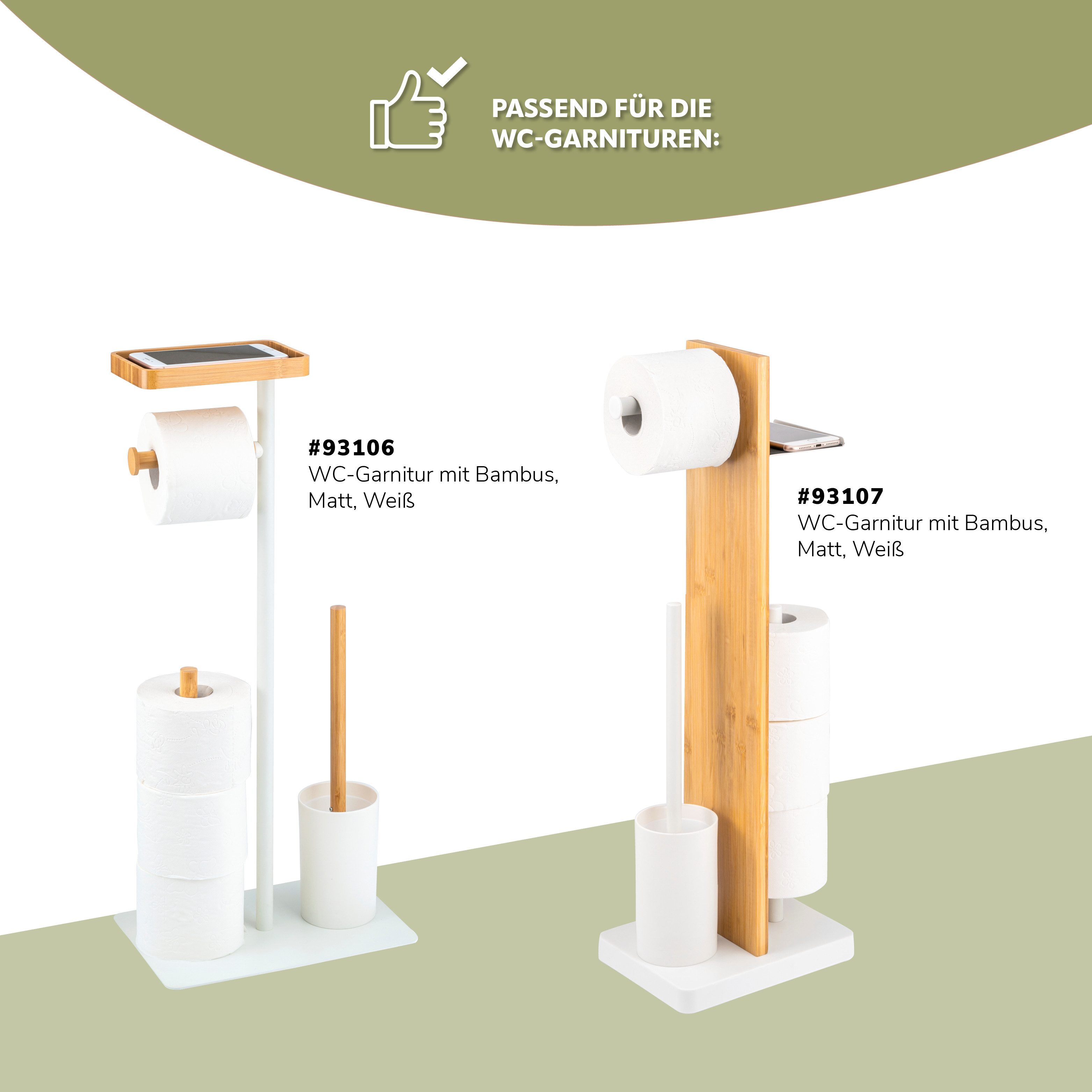 eluno Ersatzbürste Bürstenköpfe für Stand-WC-Bürsten 4in1 weiß, Toilette, (Set), freistehend