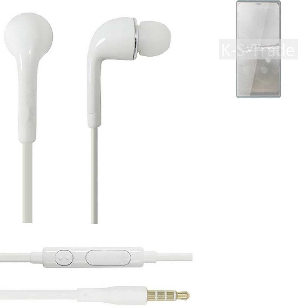 K-S-Trade für Cubot P50 In-Ear-Kopfhörer (Kopfhörer Headset mit Mikrofon u Lautstärkeregler weiß 3,5mm)
