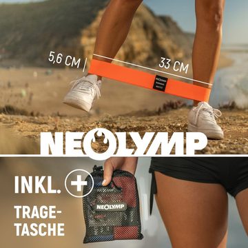 NEOLYMP Trainingsband Spar-Set Bands Bundle, rutschfeste Fitnessmatte, Fitnessbänder aus Naturfasern