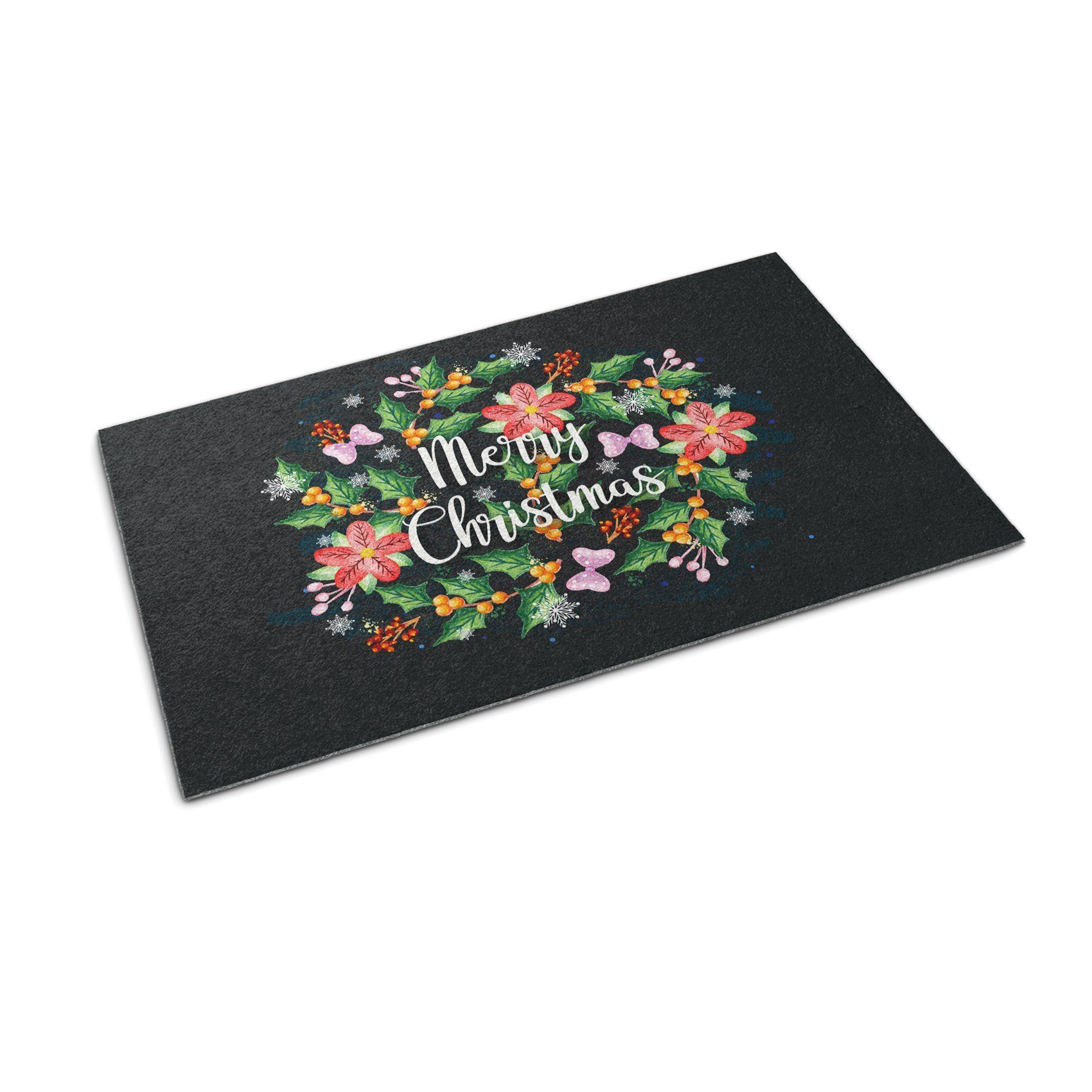 Tulup Fußmatte Weihnachten Schmutzfangmatte Teppich Eingangsmatte 60 cm x 40 cm, Rechteckig