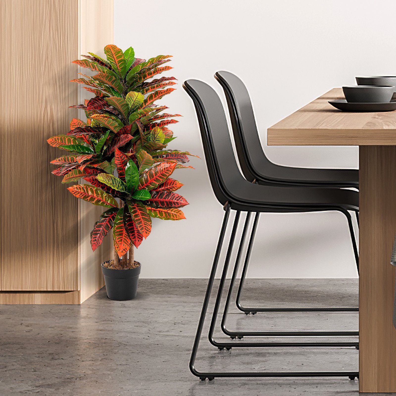 Kunstpflanze Kroton, COSTWAY, Höhe 100 cm, günstig online kaufen