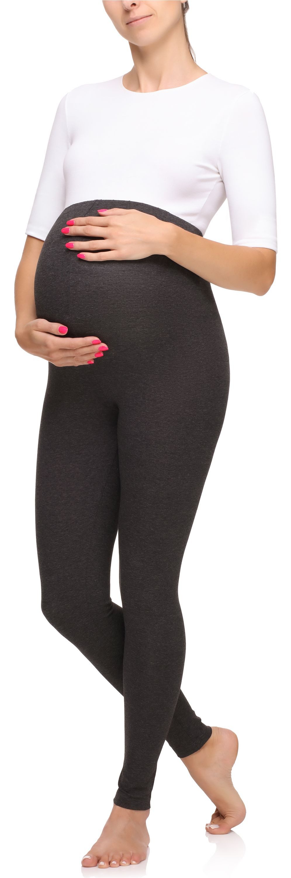 Merry Style Umstandsleggings Damen Lange Umstandshose aus Viskose MS10-297 (1-tlg) elastischer Bund