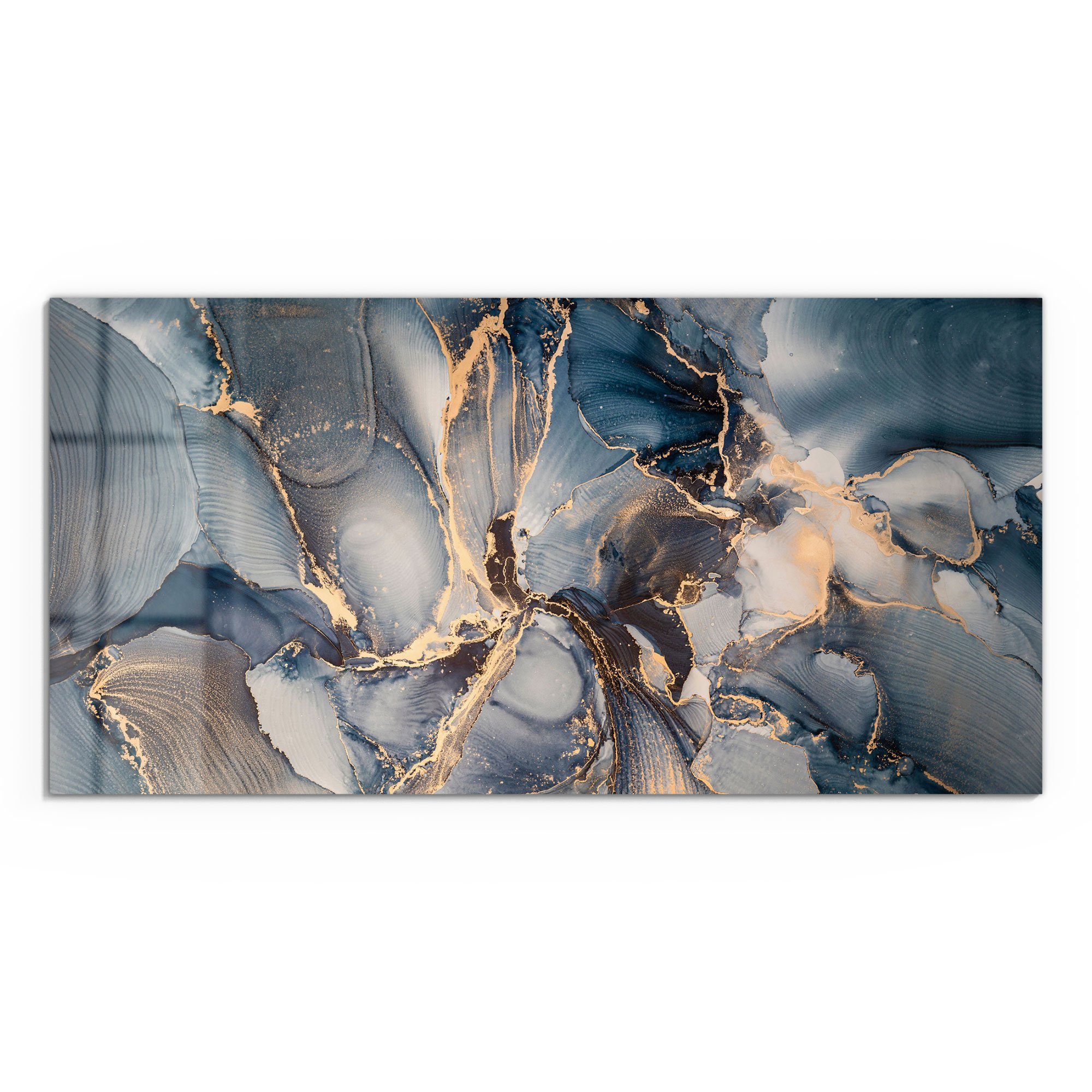 DEQORI Glasbild 'Marmor-Farbspiel mit Gold', 'Marmor-Farbspiel günstig online kaufen