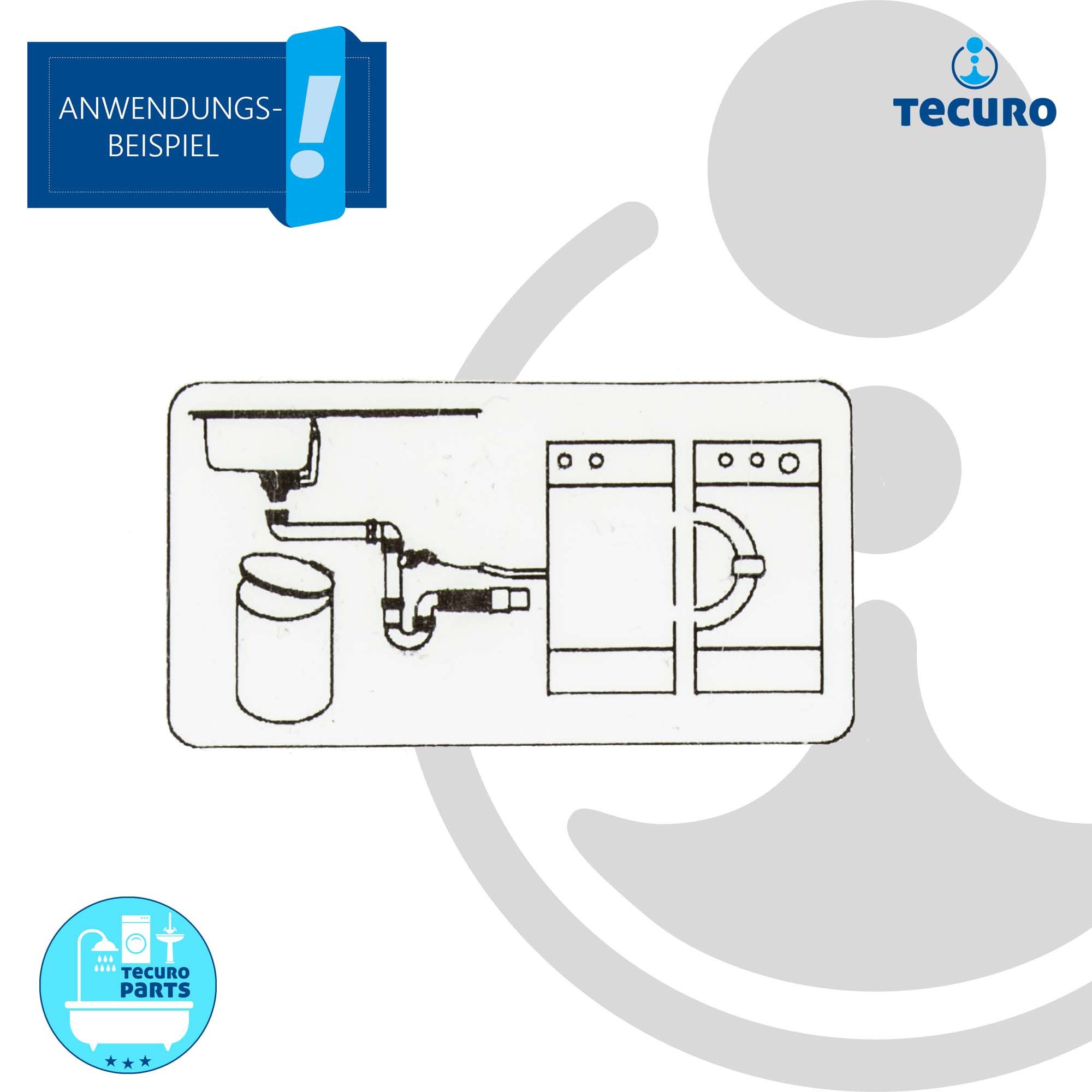 tecuro Siphon Raumspar - Spülen Siphon Geruchsverschluss flexibel Ablaufschlauch