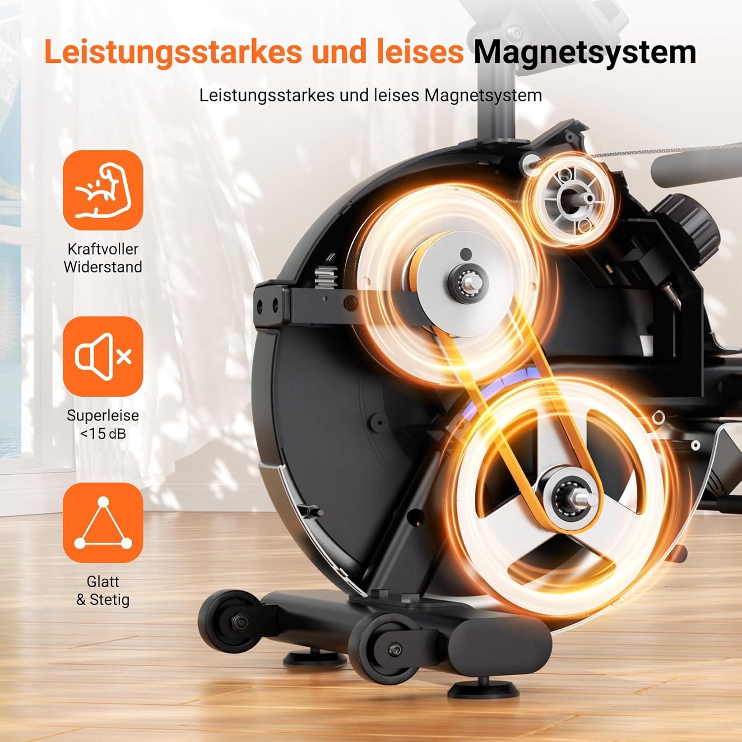 Dripex Rudergerät Magnetisches Rudergerät mit 16 Widerstandsstufen