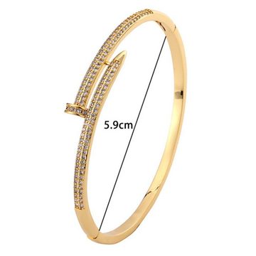 Fivejoy Armkette Gold Plated Bangle, Zirkonia Armband (1-tlg), Kann zu jedem Outfit getragen werden