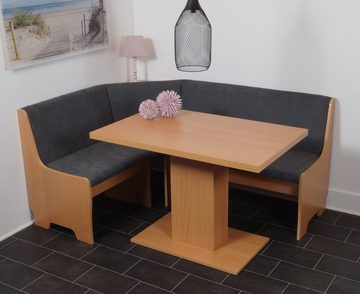 Stolebaenk Eckbankgruppe Bremen OLNITI, (Eckbank Set, 1xEckbank, 1xTisch, 2x Stuhl), beidseitig aufbaubar