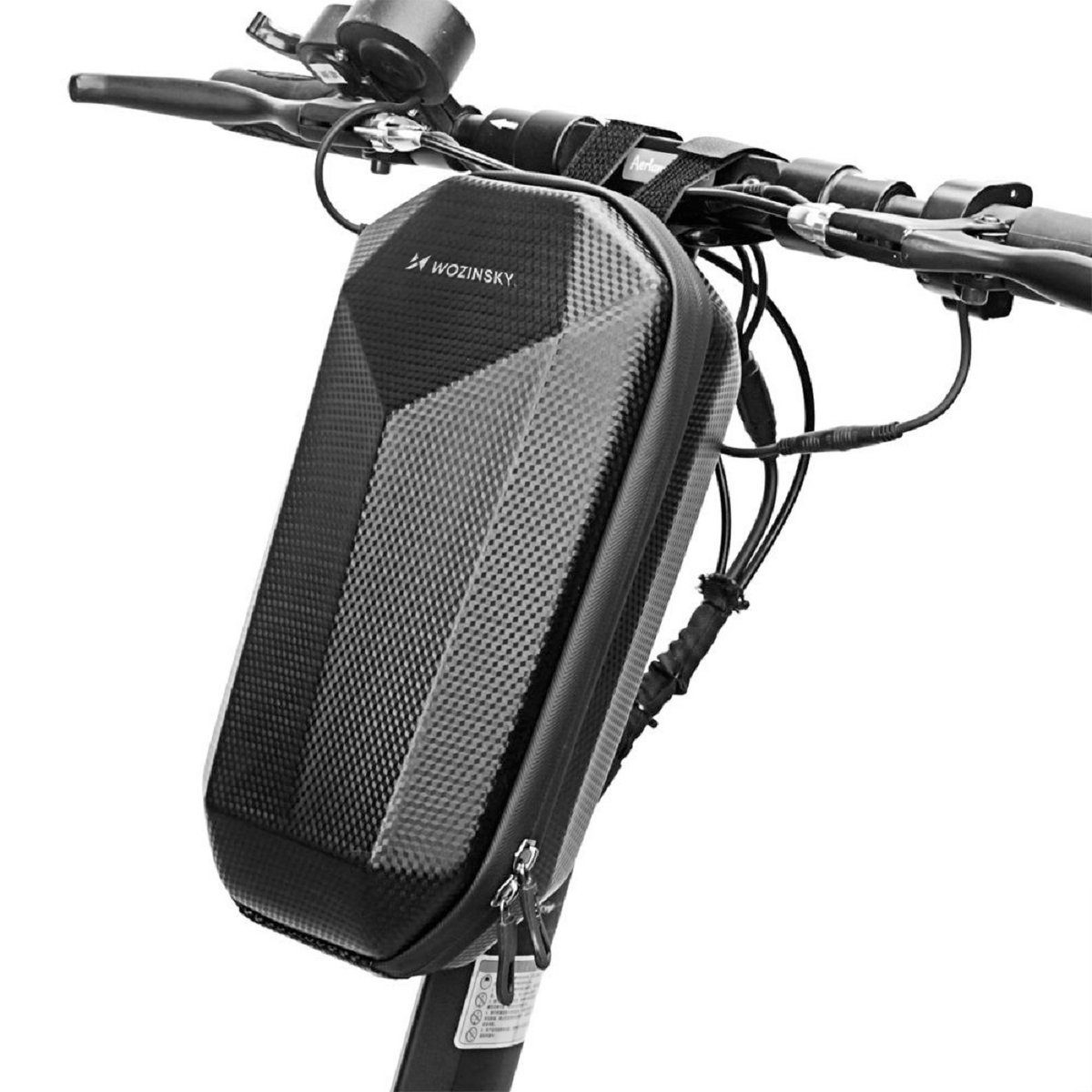 Wozinsky Fahrradtasche WSB2BK (1-tlg), Starres EVA, wasserdicht, 4 l, Netztaschen, Karabiner