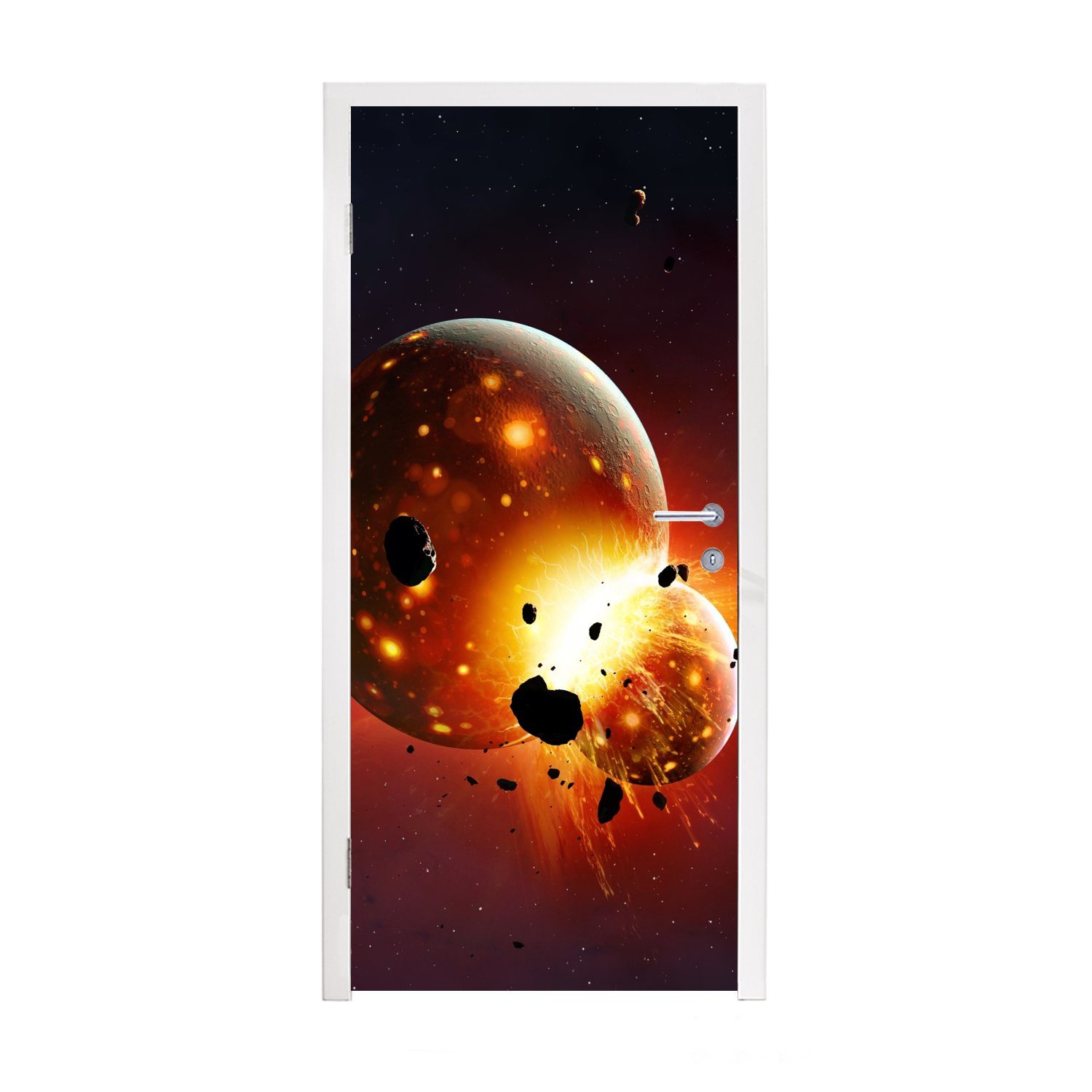 MuchoWow Türtapete Eine Illustration einer jungen Erde, Matt, bedruckt, (1 St), Fototapete für Tür, Türaufkleber, 75x205 cm