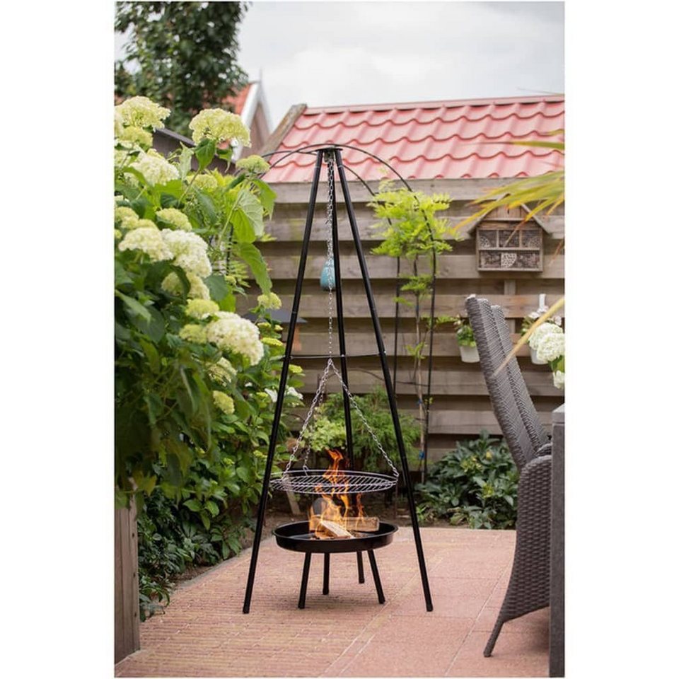 REDFIRE® Grillkamin Schwenkgrill mit Dreibein und Feuerschale 50 cm Schwarz