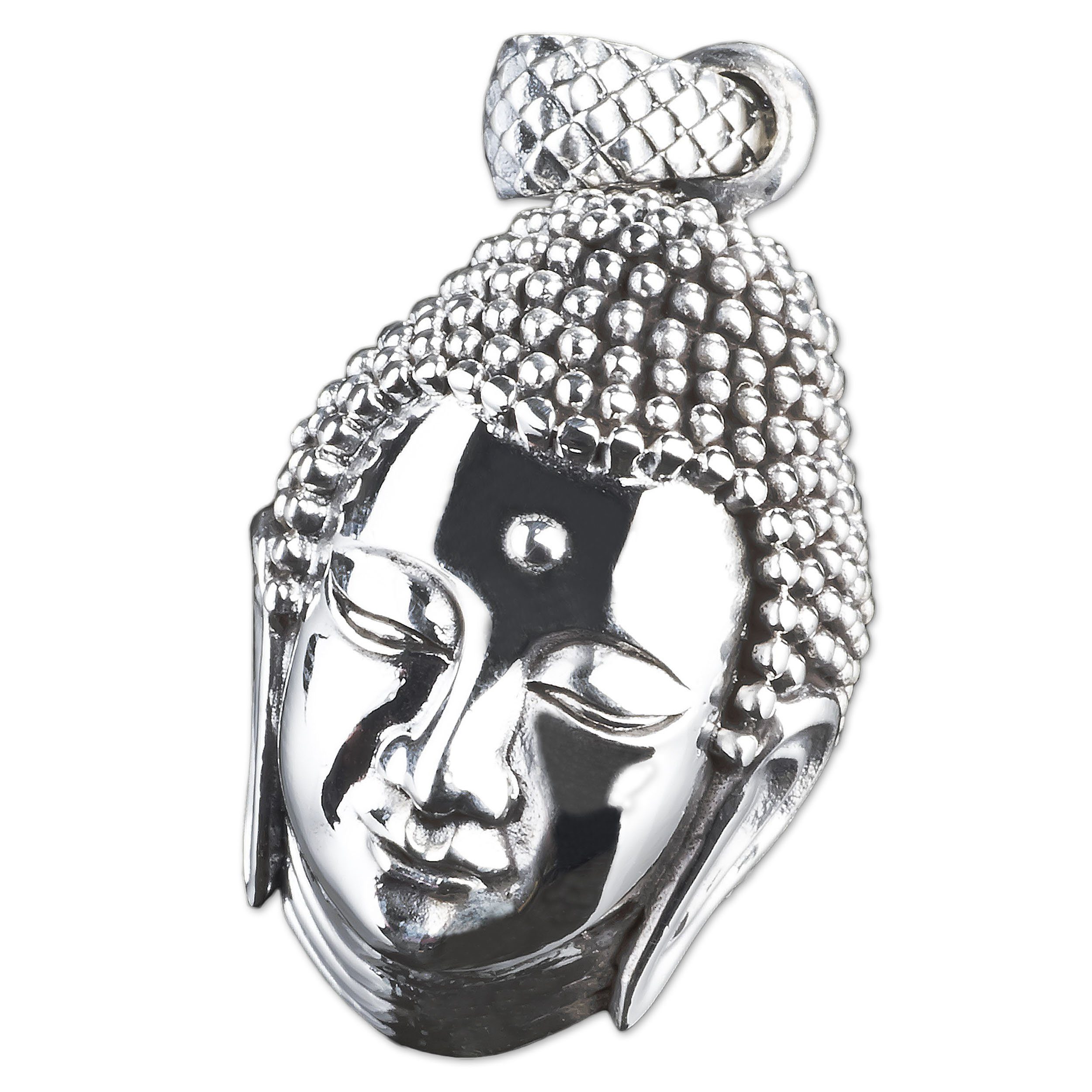 viva-adorno Kettenanhänger Anhänger Buddha Kopf 925 Sterling Silber