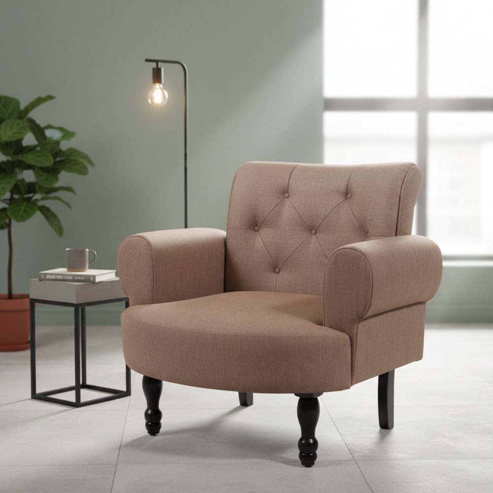 Mucola Sessel Polstersessel Barock Stil Textilsessel Sitzmöbel Armsessel Ruhesessel (Stück, 1 Sessel), Weiche Polsterung