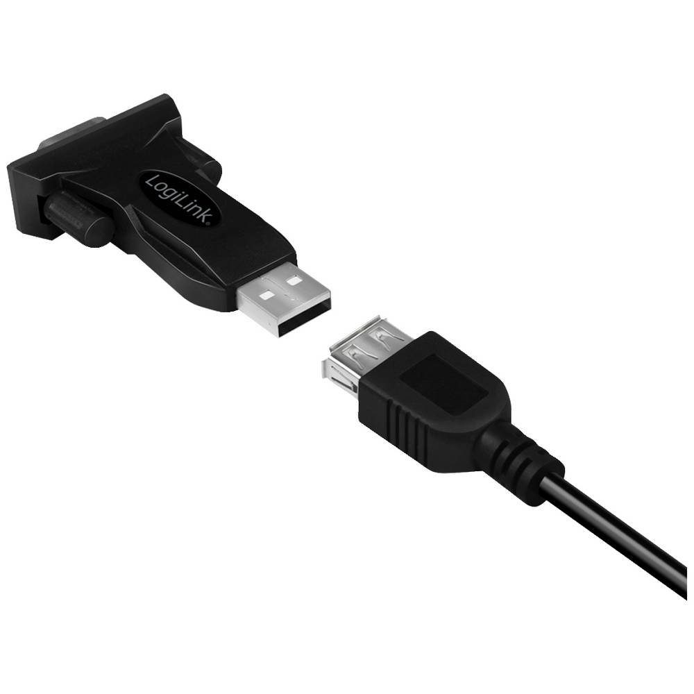 LogiLink USB 2.0-Adapter, USB-A/M zu DB9/M (RS232), Win 11 AU0002F Computer-Adapter