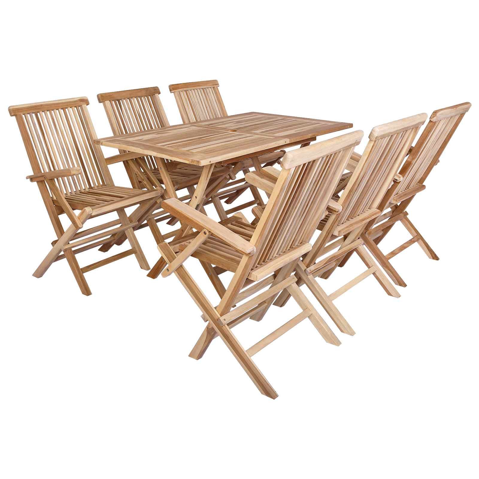 vidaXL Gartenlounge-Set Gartenmöbel Set 7 Stk. Natur Massivholz, (7-tlg)